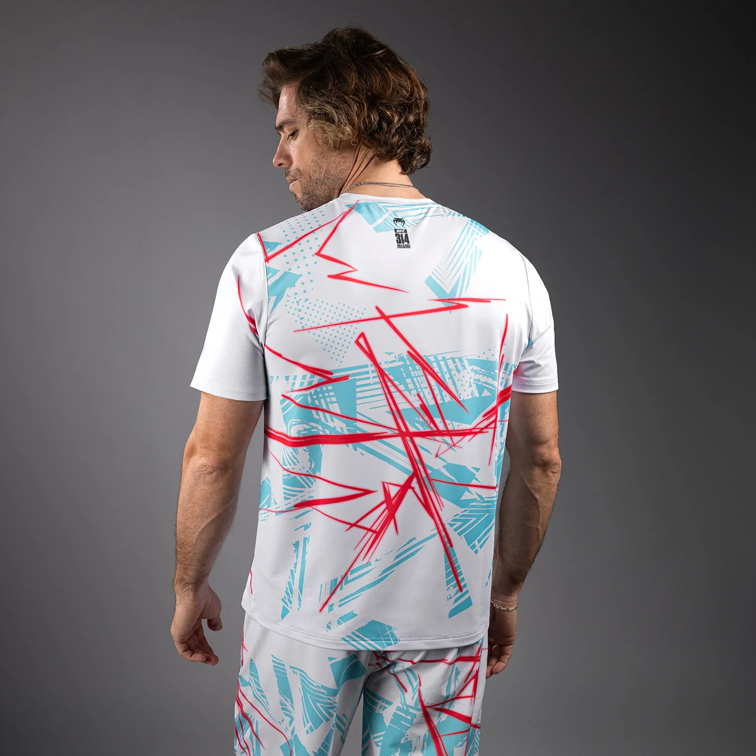 UFC Fusion By Venum Miami Edition Fight Week Men’s Dry-Tech T-Shirt - White - Image 3