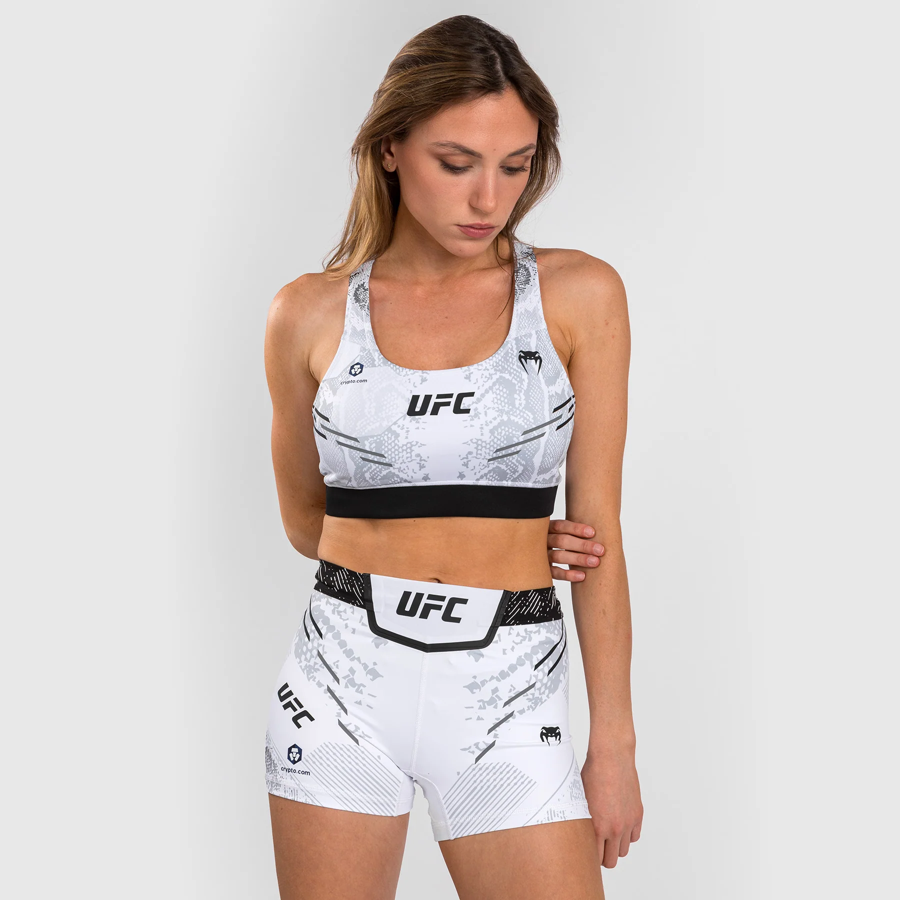 UFC Adrenaline by Venum Authentic Fight Night Women’s Sports Bra - White - Image 7