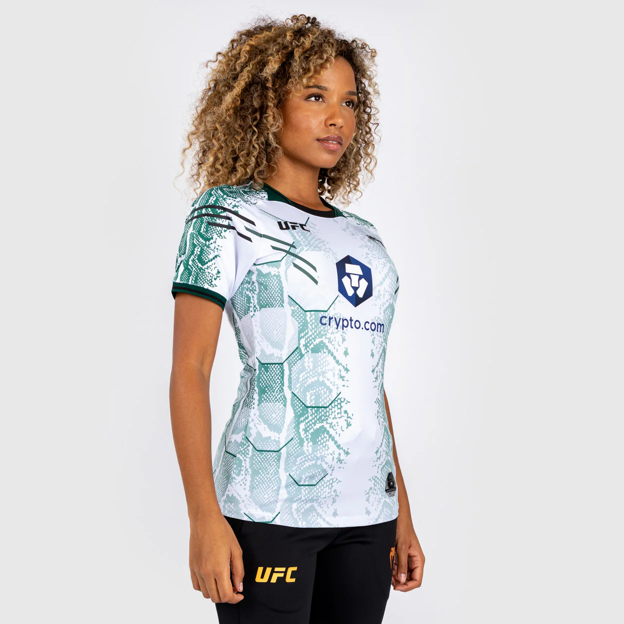 UFC Adrenaline by Venum Authentic Fight Night Women’s Walkout Jersey - Emerald Edition - White/Green - Image 3