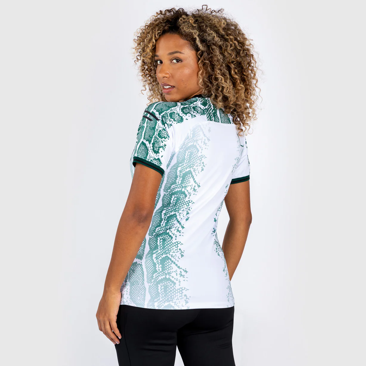 UFC Adrenaline by Venum Authentic Fight Night Women’s Walkout Jersey - Emerald Edition - White/Green - Image 4