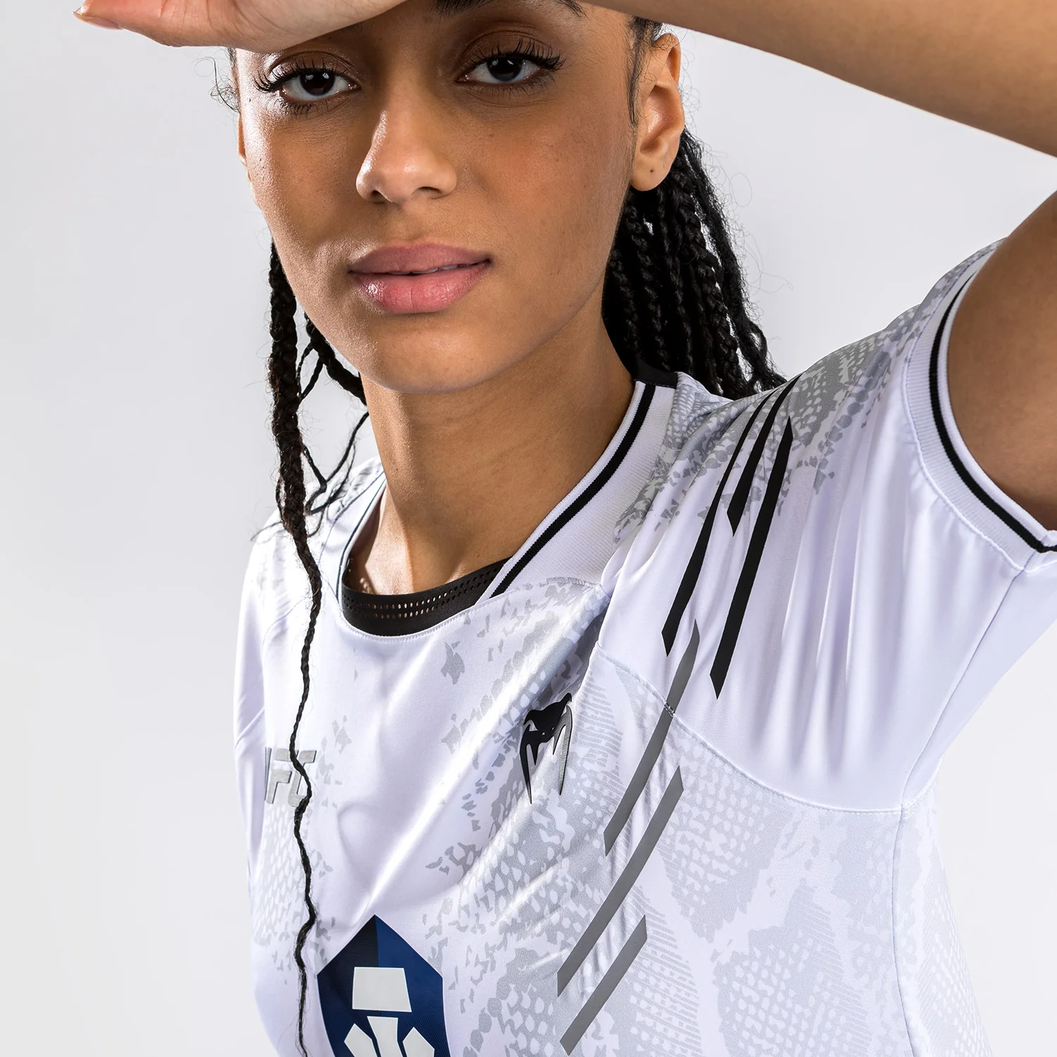 UFC Adrenaline by Venum Authentic Fight Night Women’s Walkout Jersey - White - Image 7