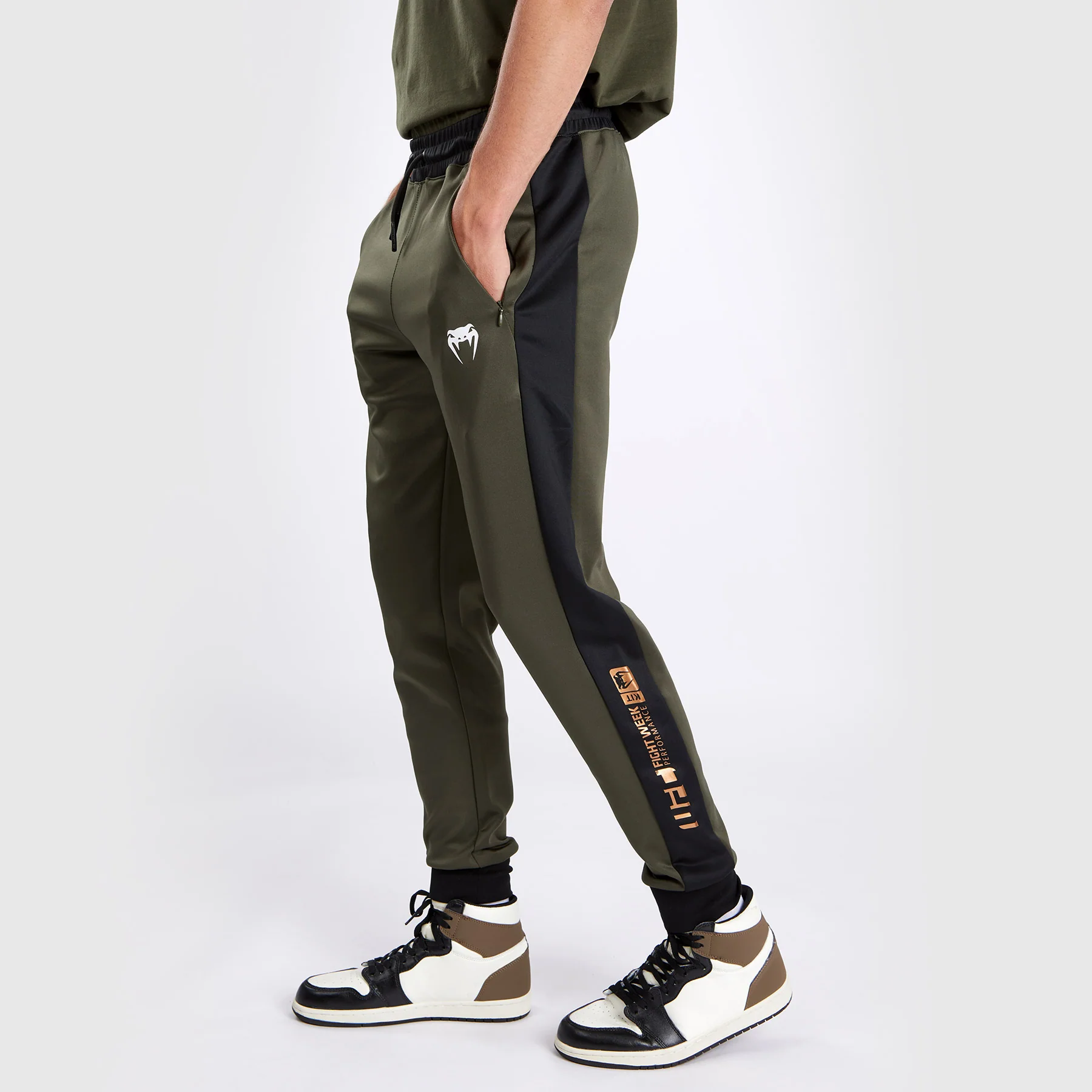 UFC Adrenaline by Venum Fight Week Men’s Performance Jogging Pants - Khaki/Bronze - Image 6