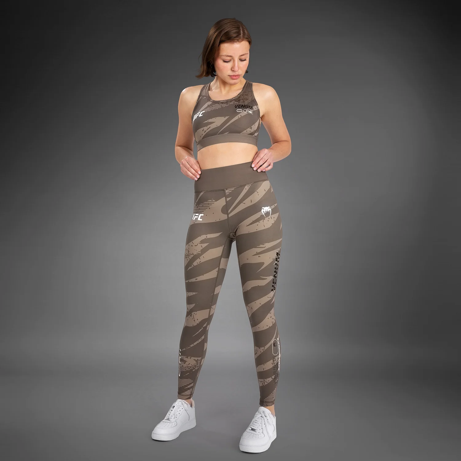 UFC Adrenaline by Venum Fight Week Women’s Performance Tight - Desert Camo - Image 3