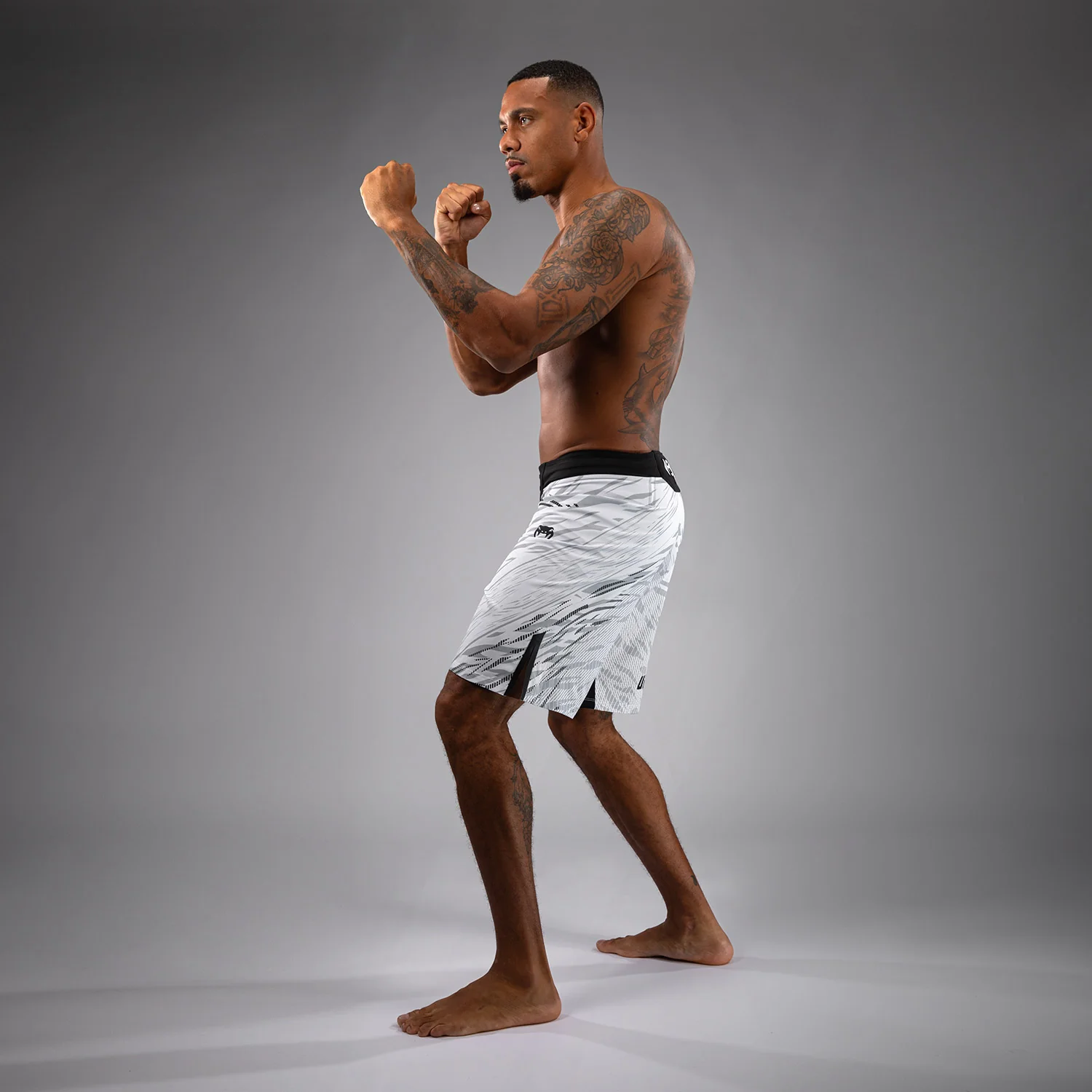 UFC Fusion by Venum Authentic Fight Night Men’s Fight Short - Long Fit - White - Image 4