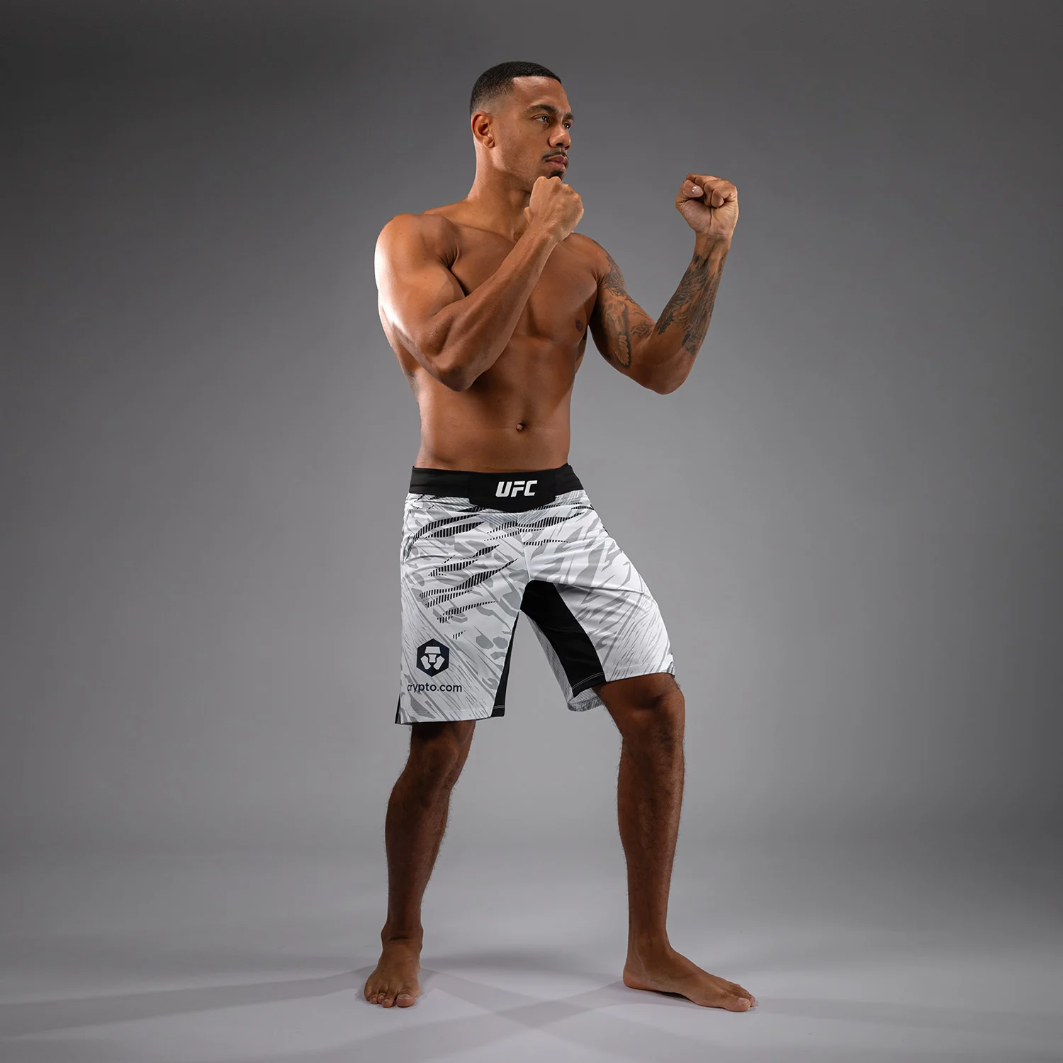 UFC Fusion by Venum Authentic Fight Night Men’s Fight Short - Long Fit - White - Image 5