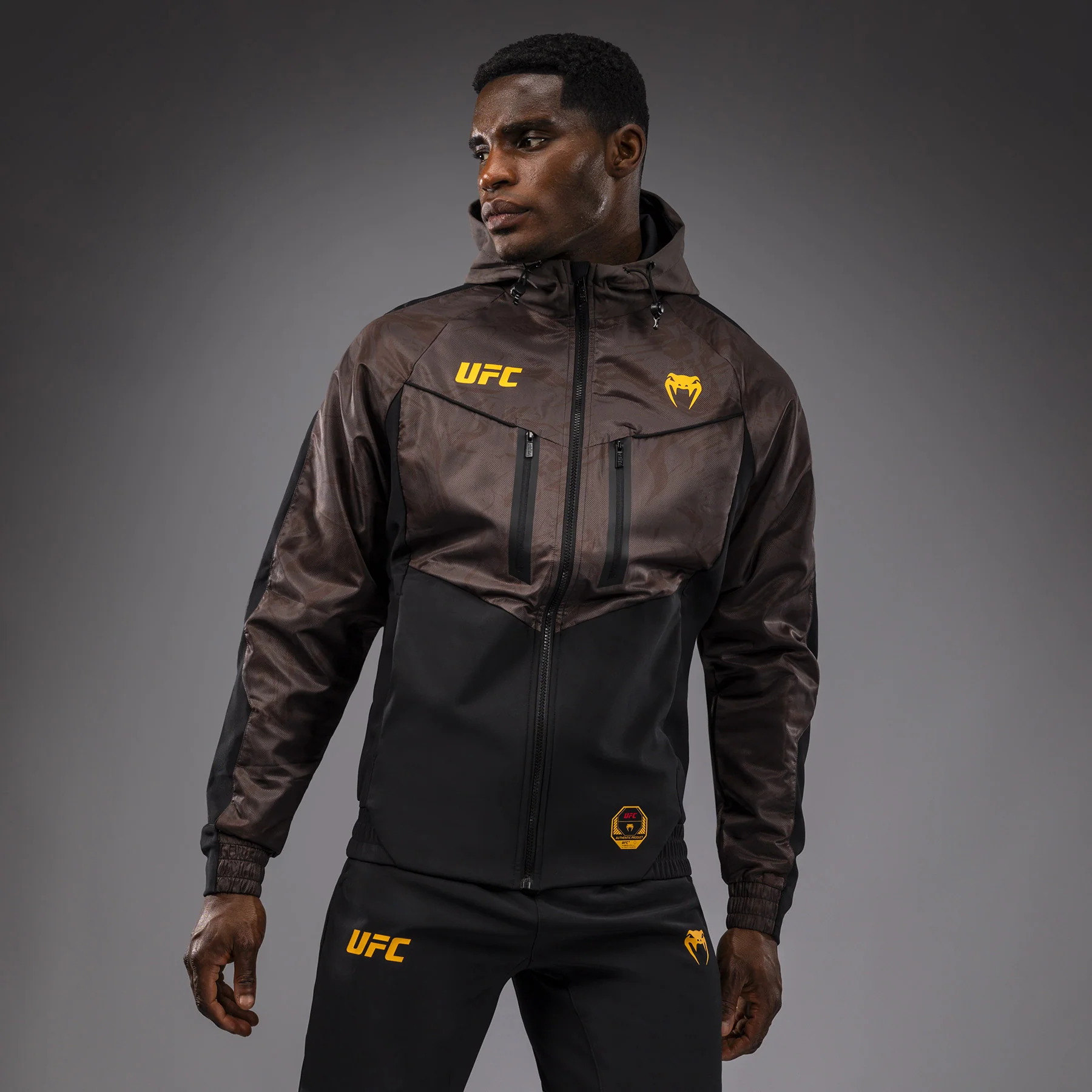 UFC Fusion by Venum Fight Week Men’s Zip Hoodie - Earthen Brown