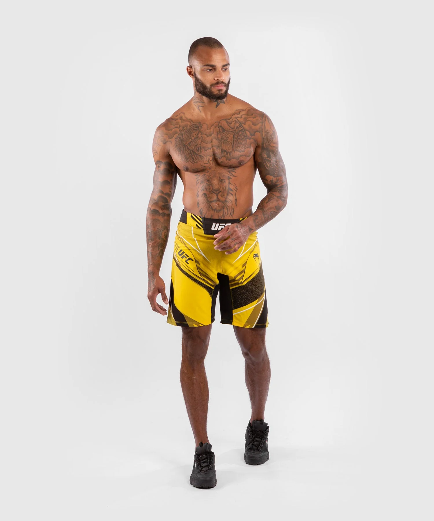UFC Venum Authentic Fight Night Men's Shorts - Long Fit - Yellow - Image 6
