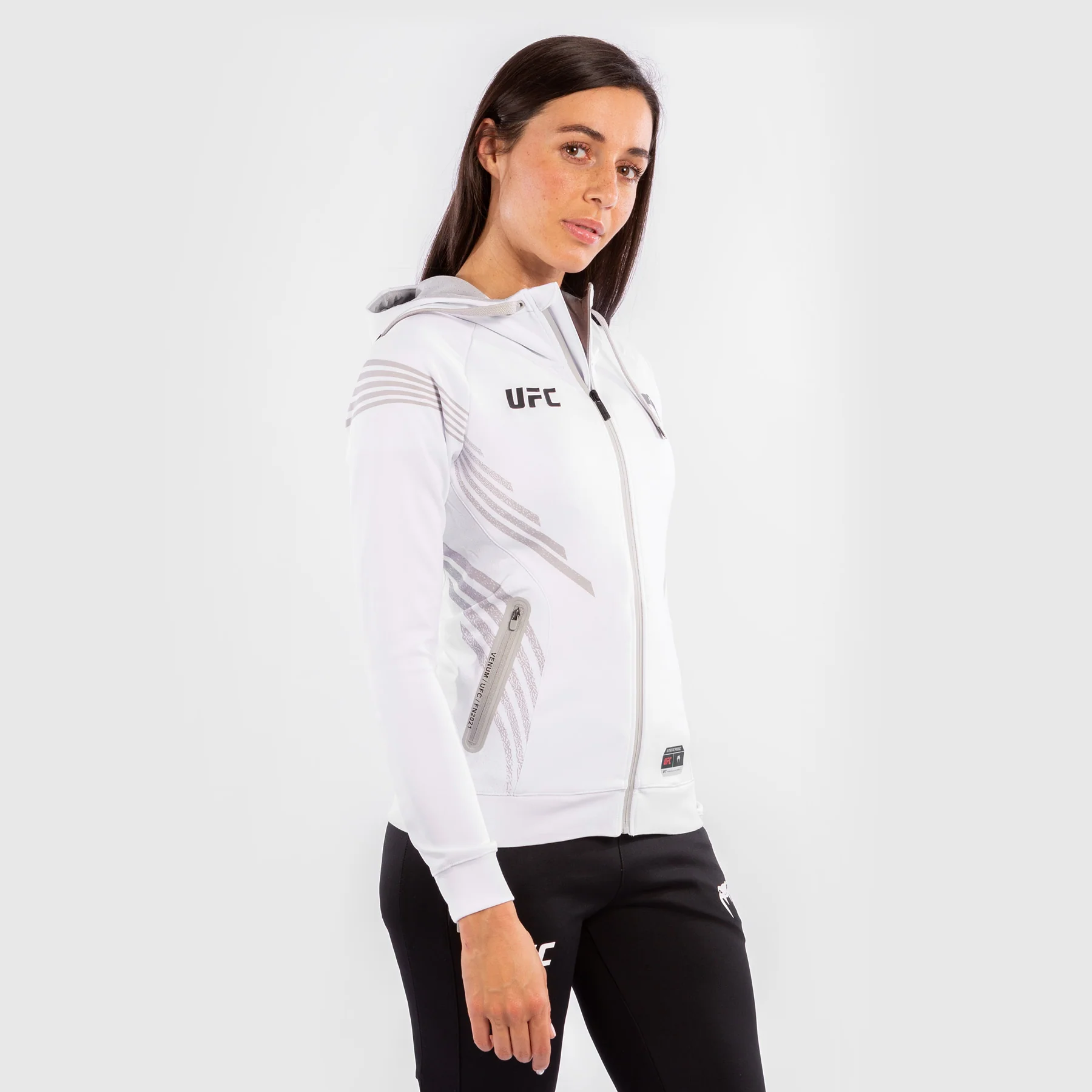UFC Venum Authentic Fight Night Women's Walkout Hoodie - White - Image 4