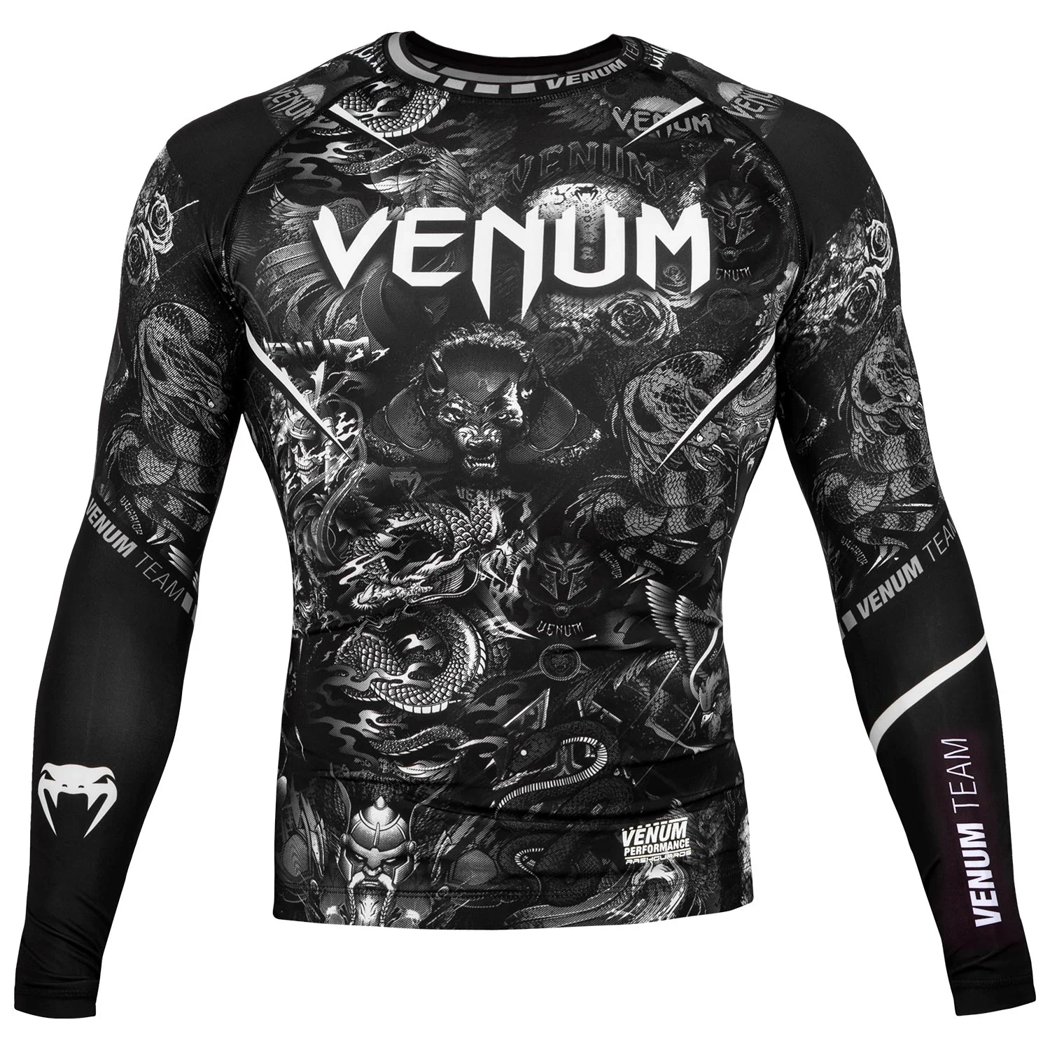Venum Art Rashguard - Long Sleeves - Black/White
