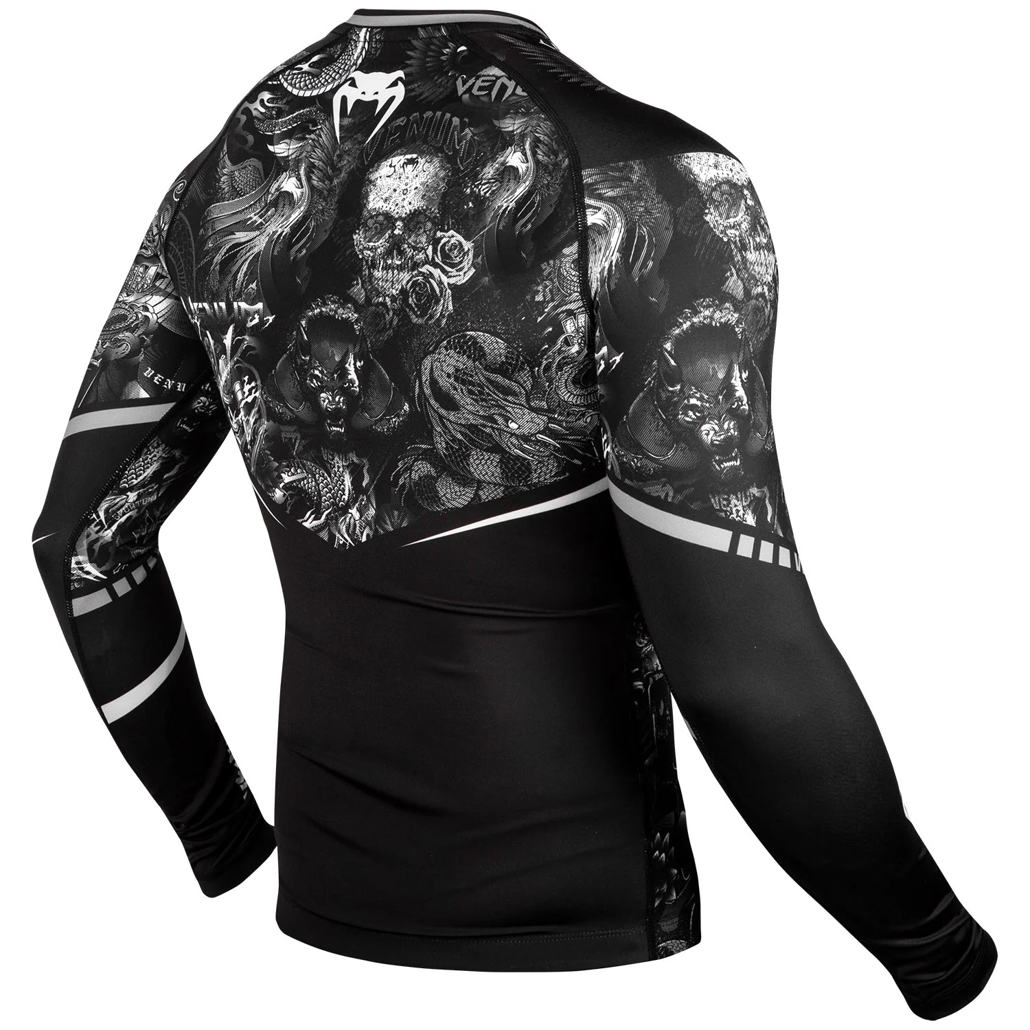 Venum Art Rashguard - Long Sleeves - Black/White - Image 3