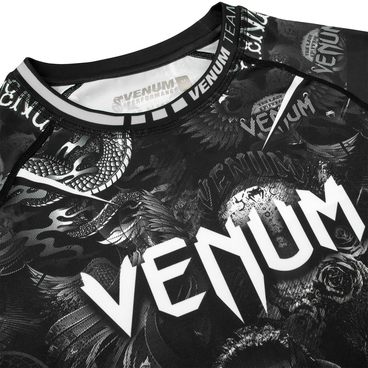 Venum Art Rashguard - Long Sleeves - Black/White - Image 5