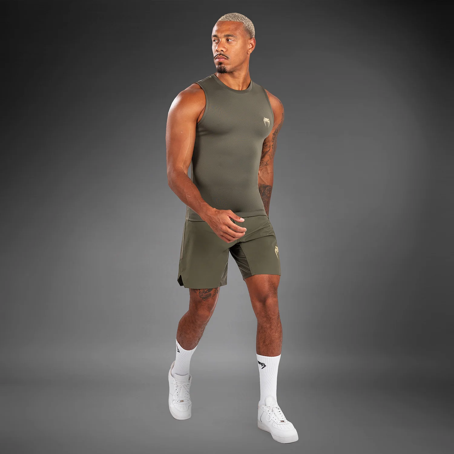 Venum Contender Men’s Sleeveless Rashguard - Khaki - Image 2