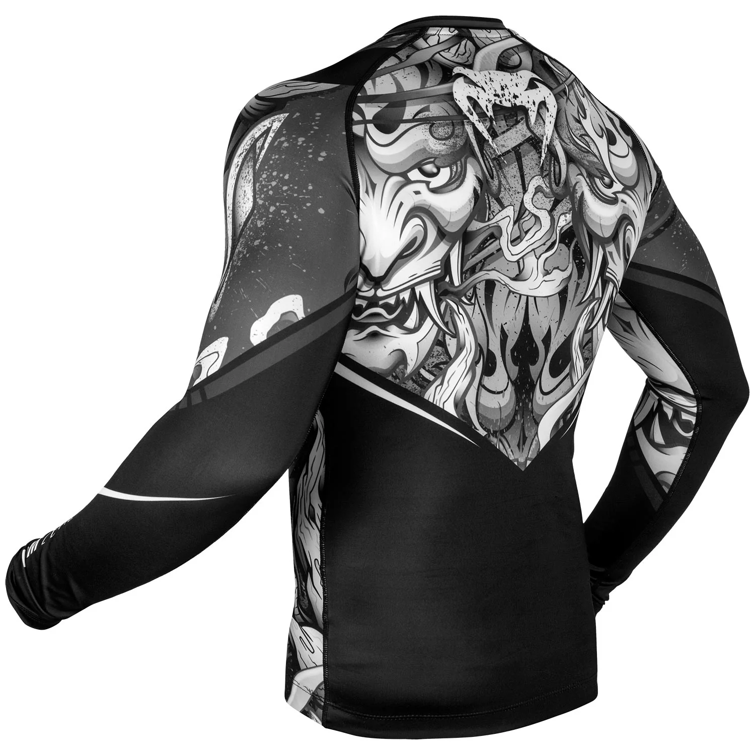 Venum Devil Rashguard - Long Sleeves - White/Black - Image 3