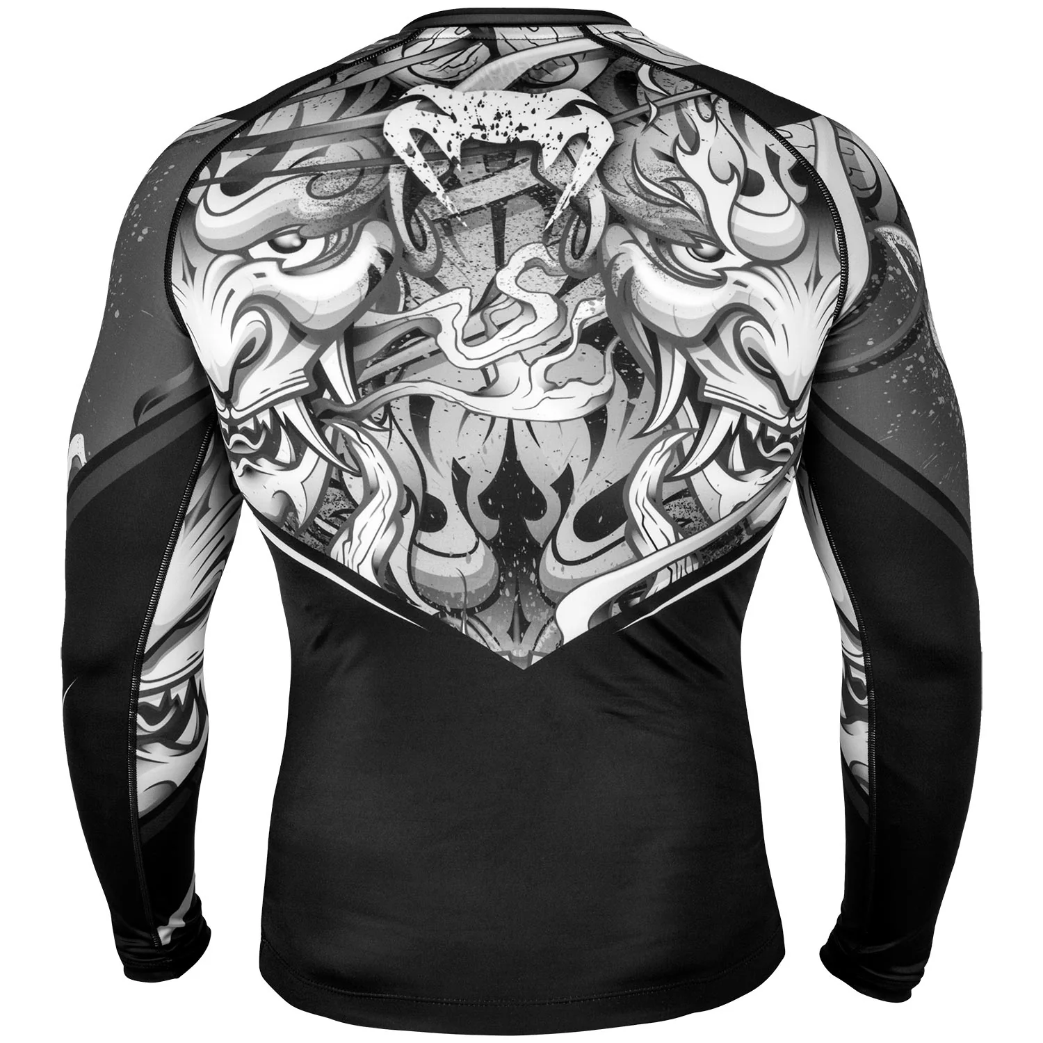 Venum Devil Rashguard - Long Sleeves - White/Black - Image 4