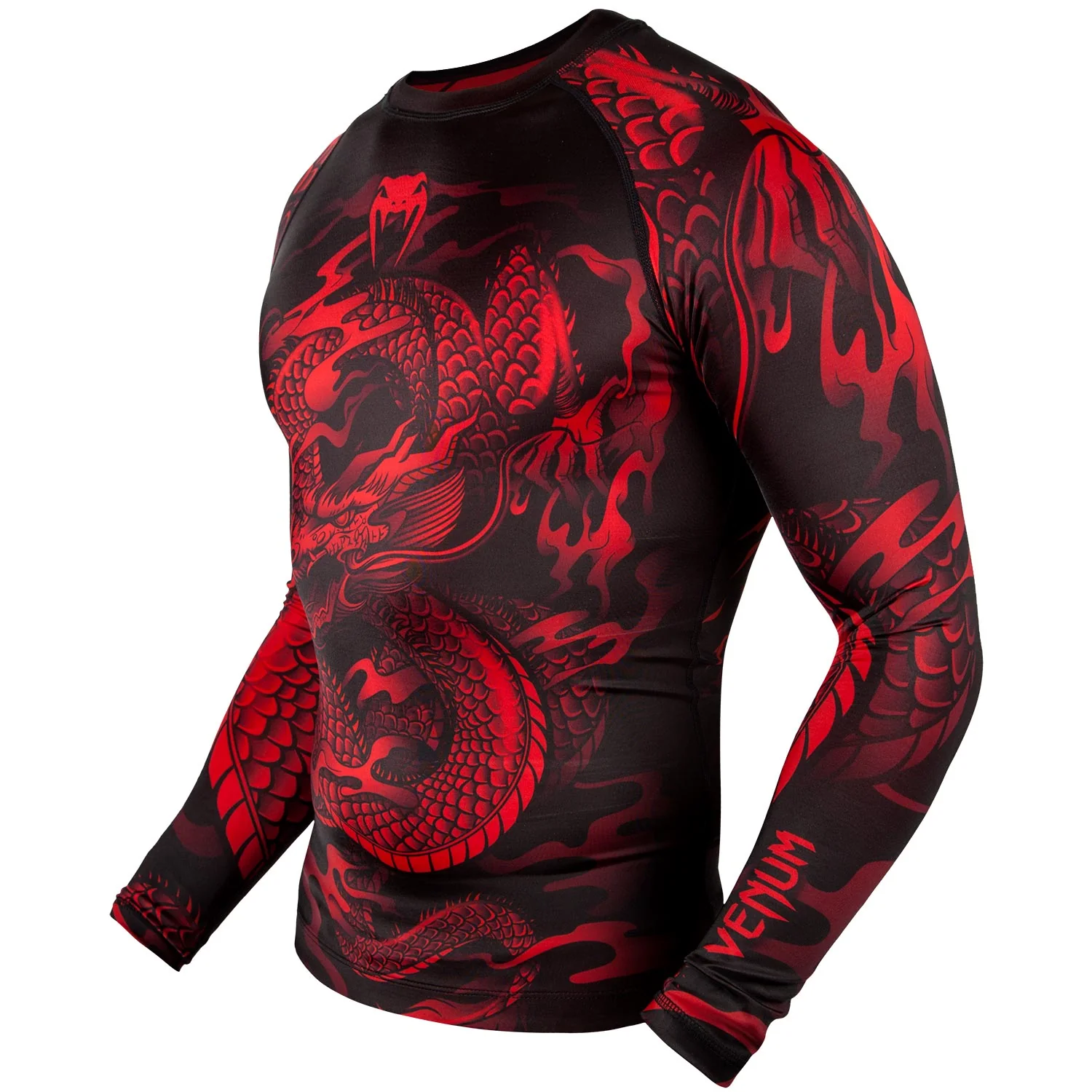 Venum Dragon's Flight Rashguard - Long Sleeves - Black/Red - Image 2