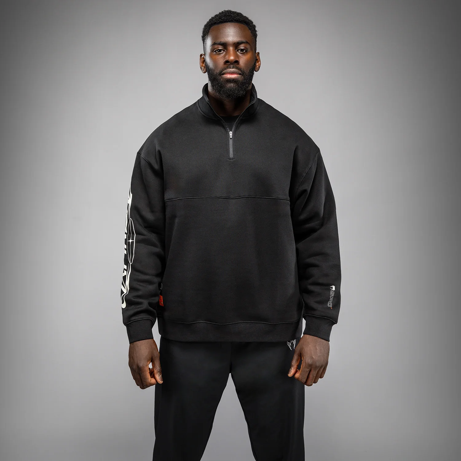 Venum Eclipse Half-Zip Sweatshirt - Black/Ivory - Image 2