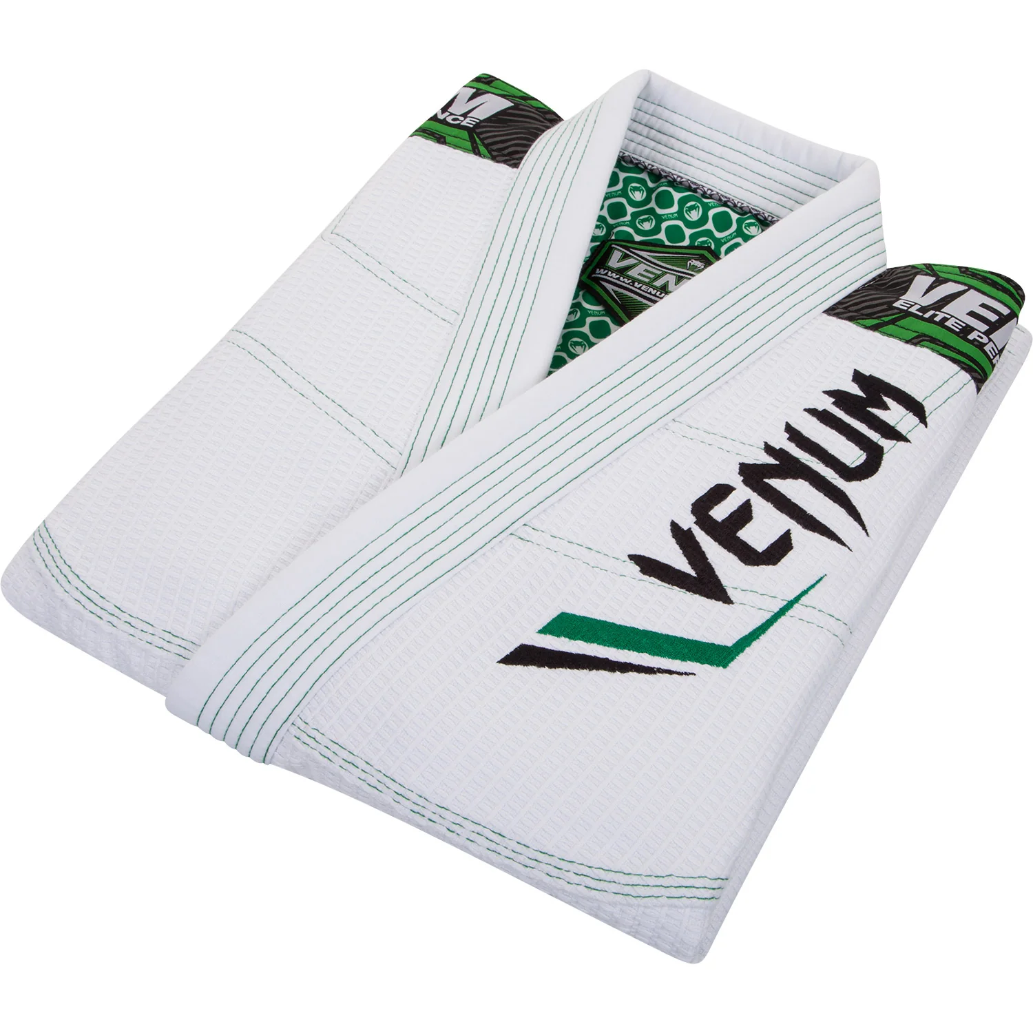 Venum Elite BJJ Gi - White/Green - Image 3