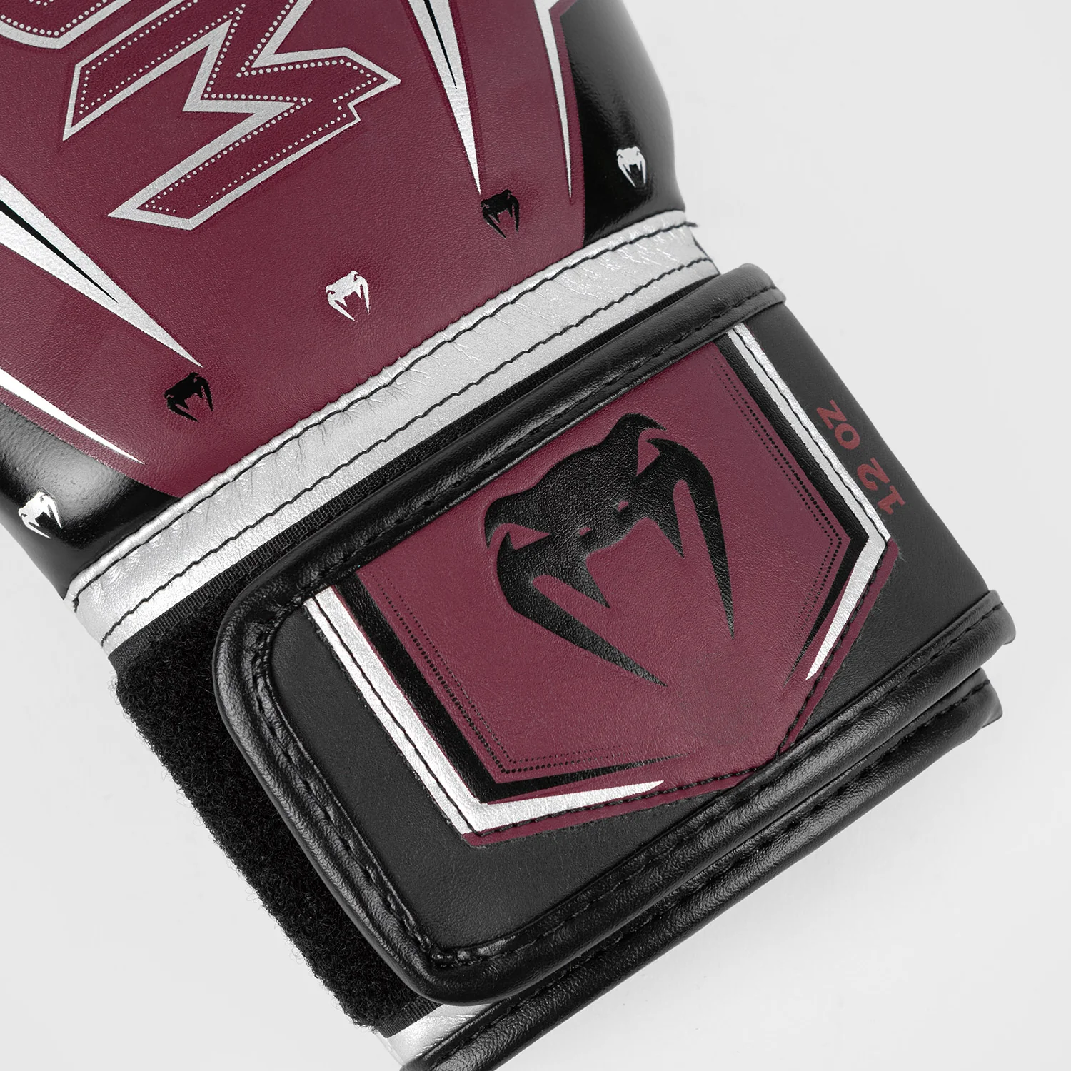 Venum Elite Evo Boxing Gloves - Burgundy/Silver - Image 5
