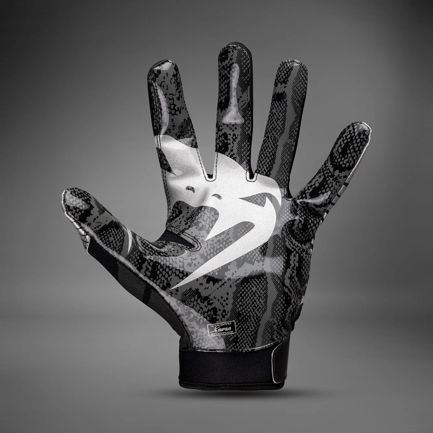 Venum Elite Football Gloves - Black/Silver - Image 3