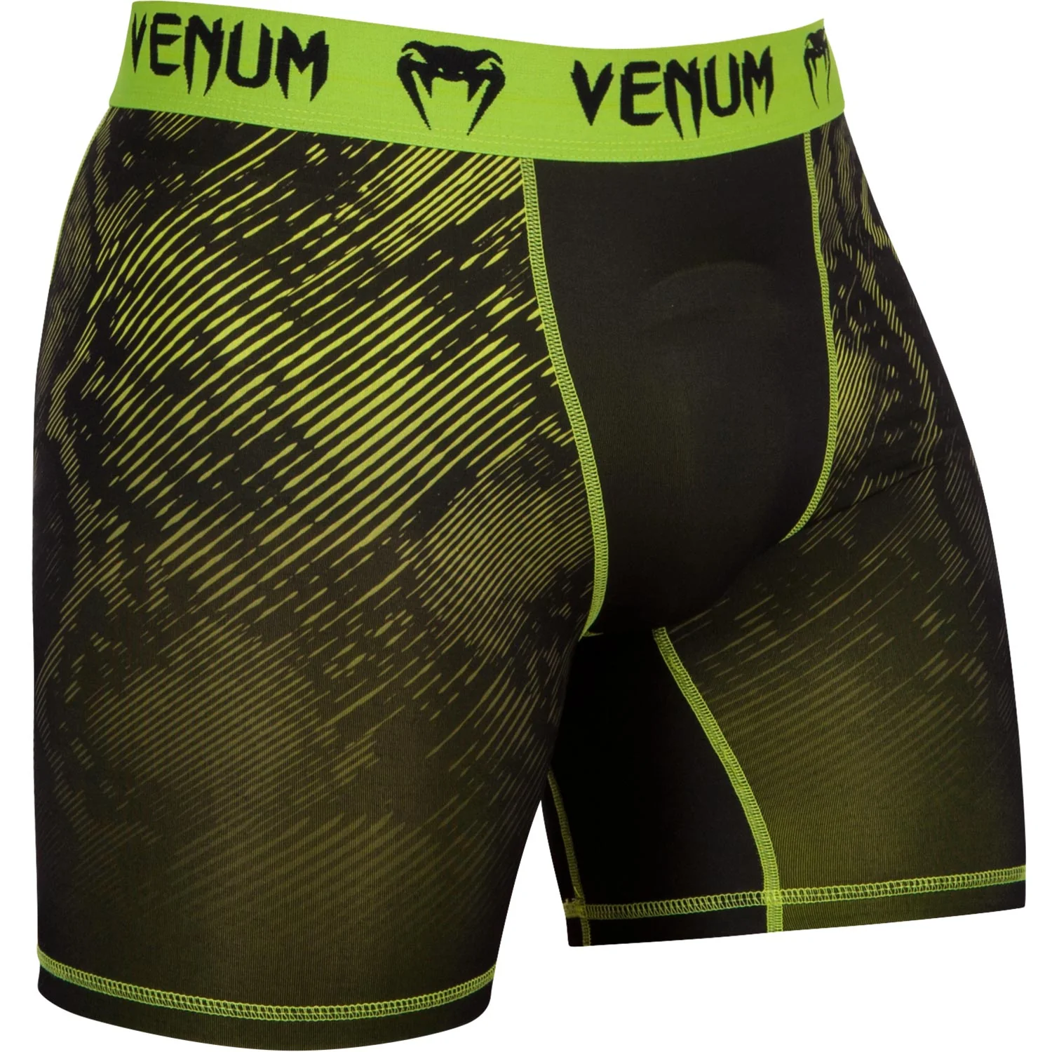 Venum Fusion Compression Shorts - Black/Yellow - Image 2