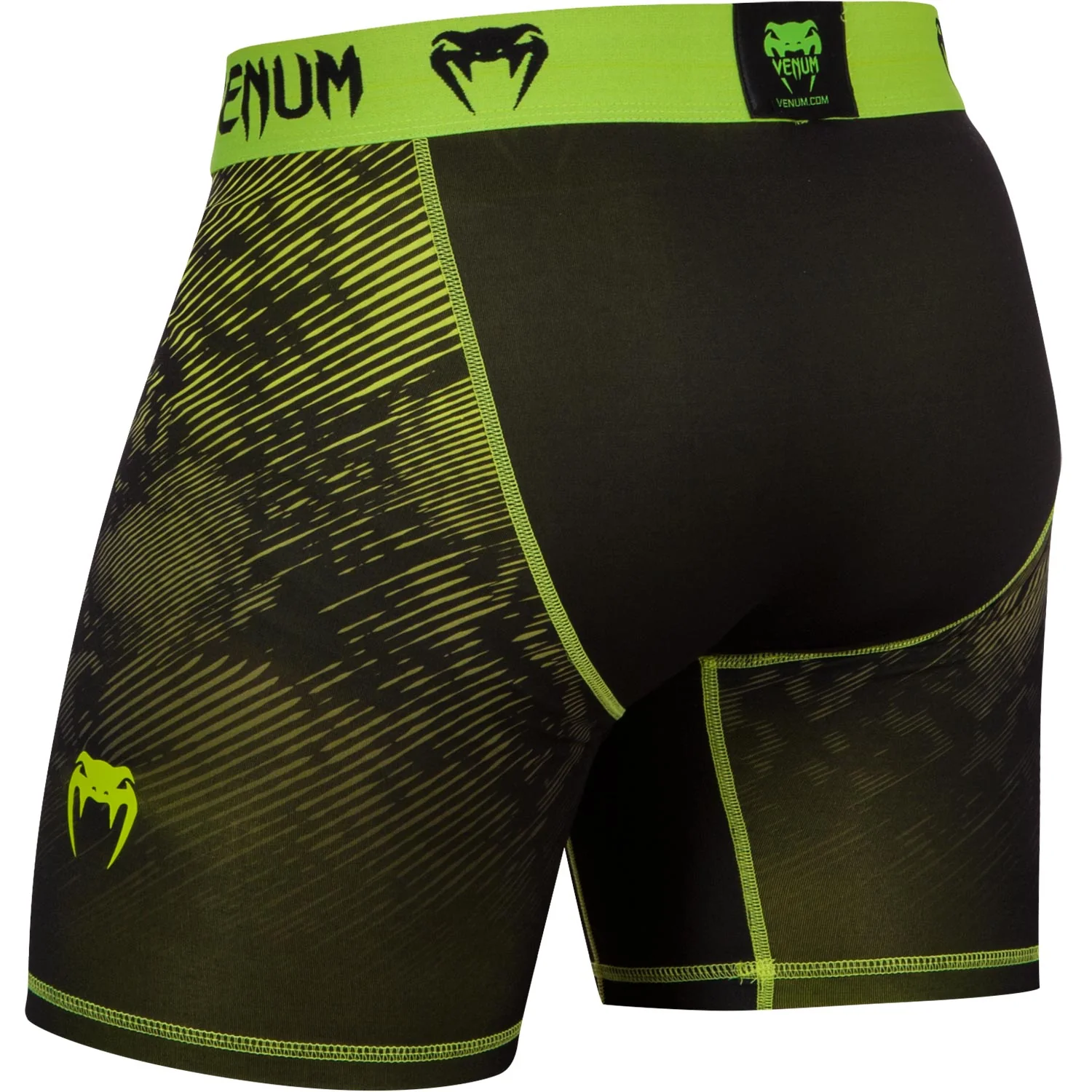 Venum Fusion Compression Shorts - Black/Yellow - Image 3