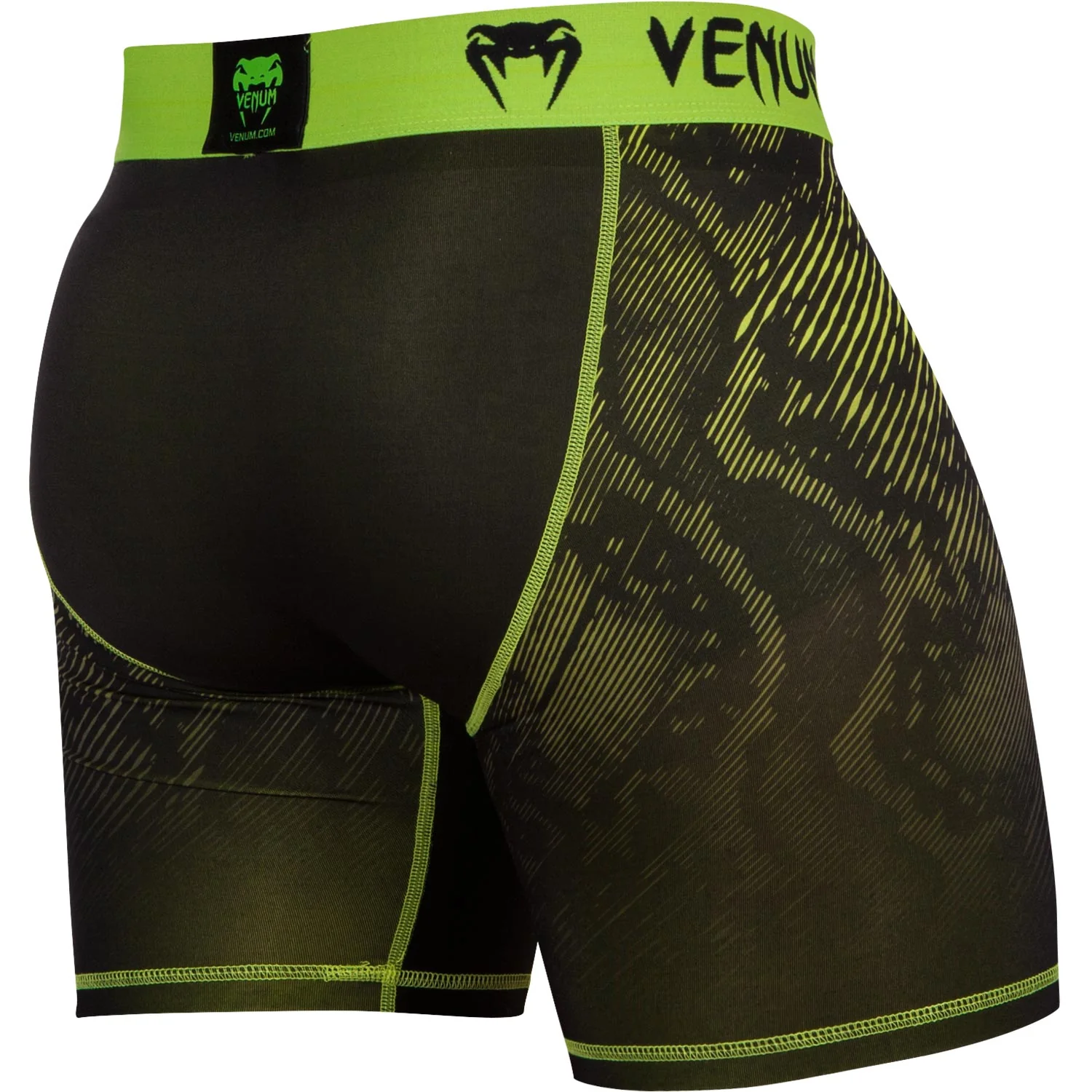 Venum Fusion Compression Shorts - Black/Yellow - Image 4