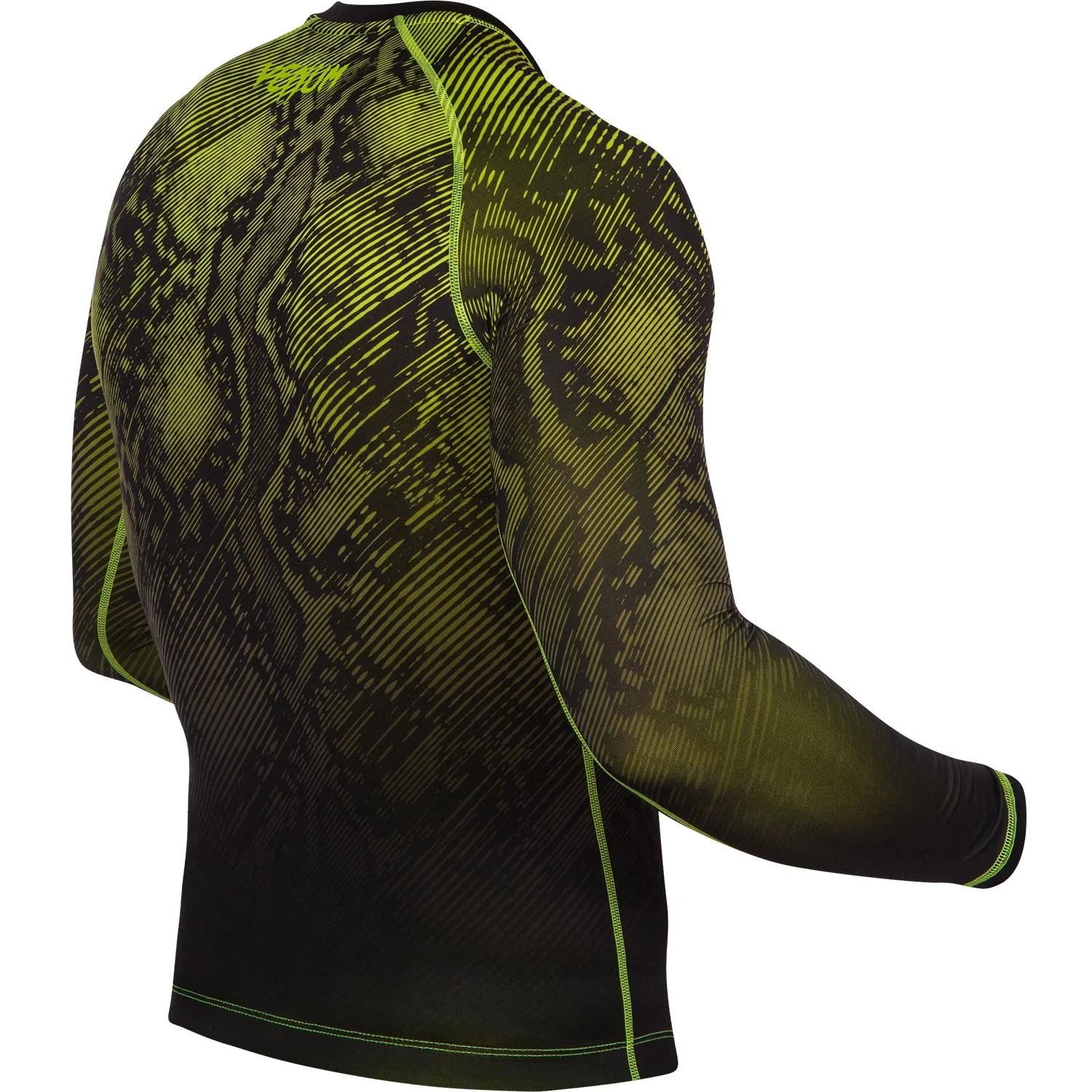 Venum Fusion Compression T-shirt - Long Sleeves - Black/Yellow - Image 6