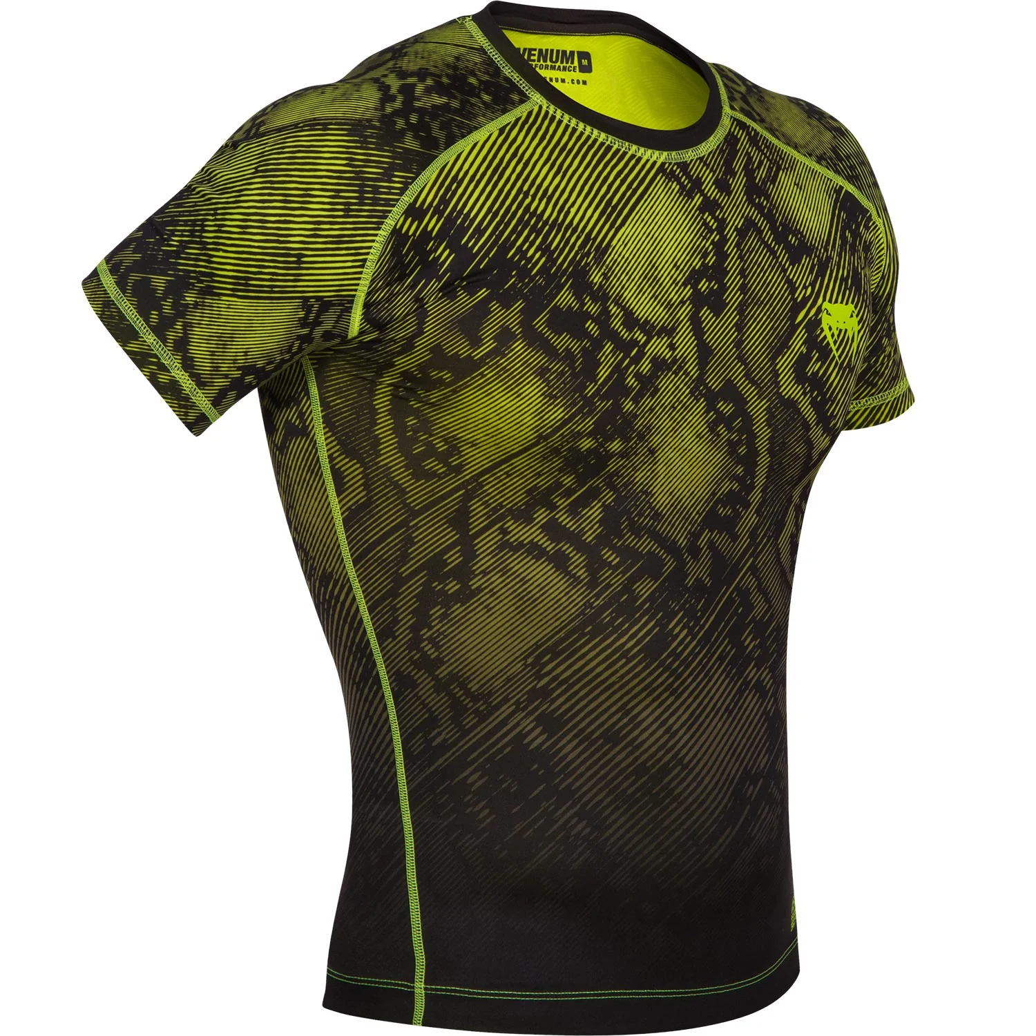 Venum Fusion Compression T-shirt - Short Sleeves - Black/Yellow - Image 5