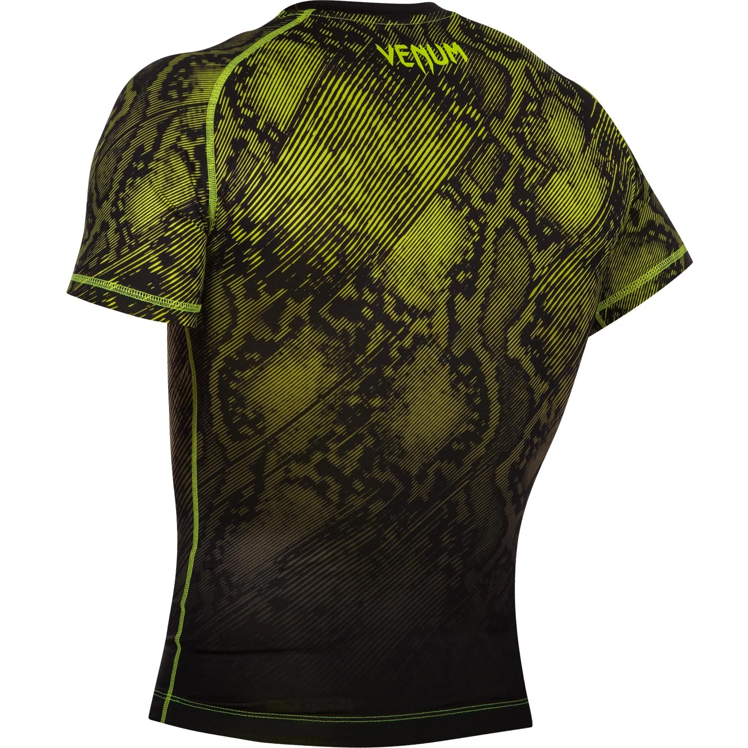 Venum Fusion Compression T-shirt - Short Sleeves - Black/Yellow - Image 6