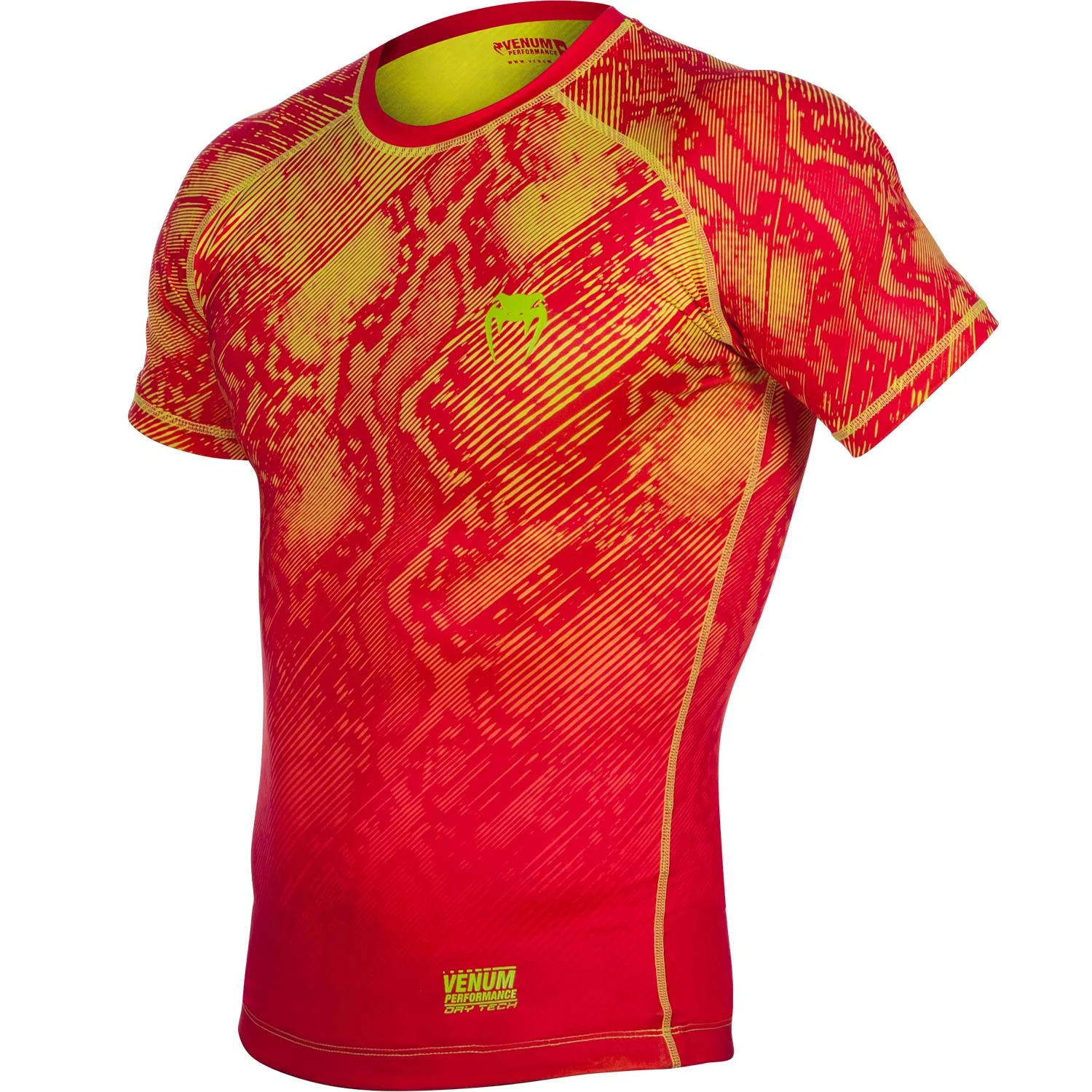 Venum Fusion Compression T-shirt - Short Sleeves - Orange/Yellow - Image 2