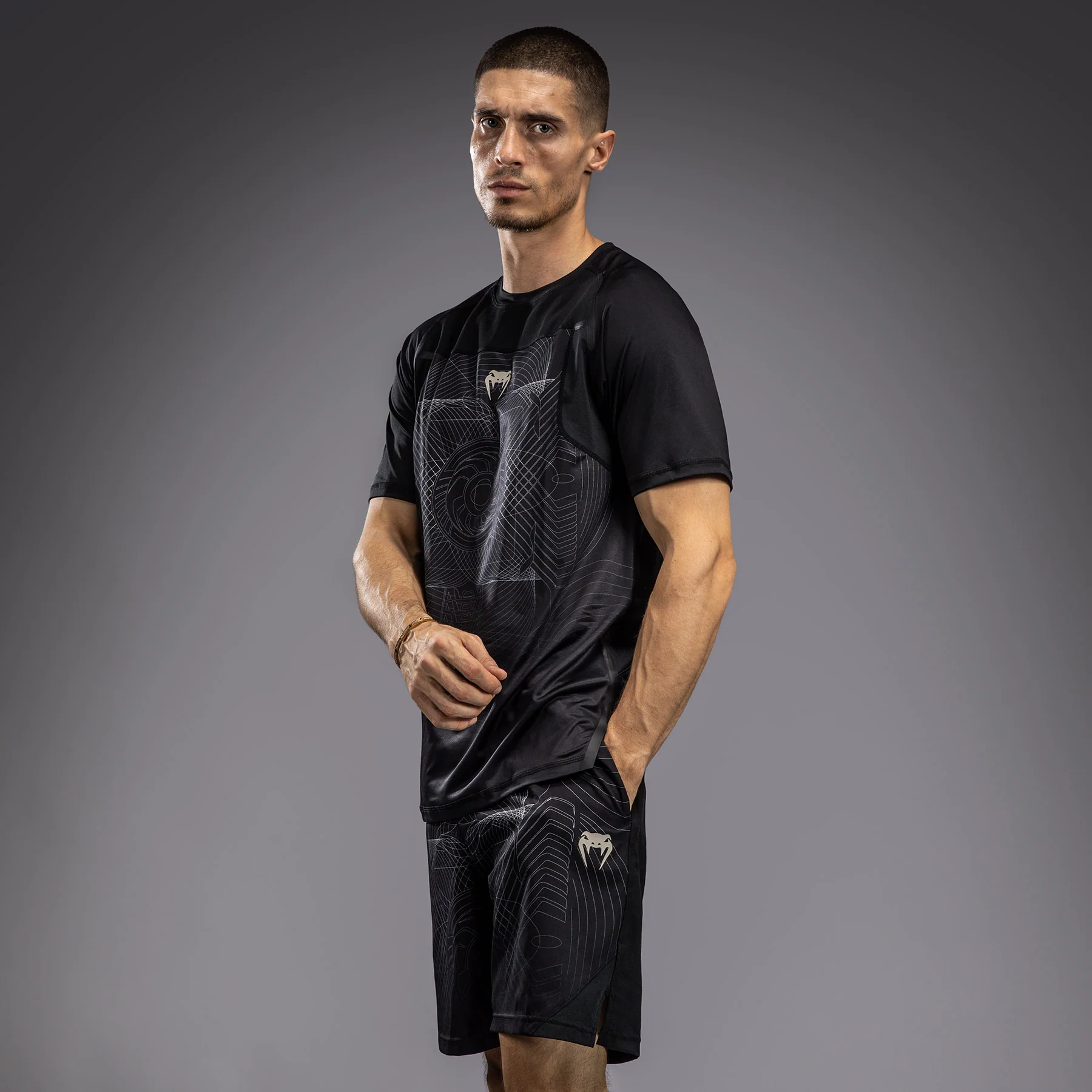 Venum G-Fit Air Men's Dry-Tech T-Shirt - Deep Black/Desert Sand - Image 4