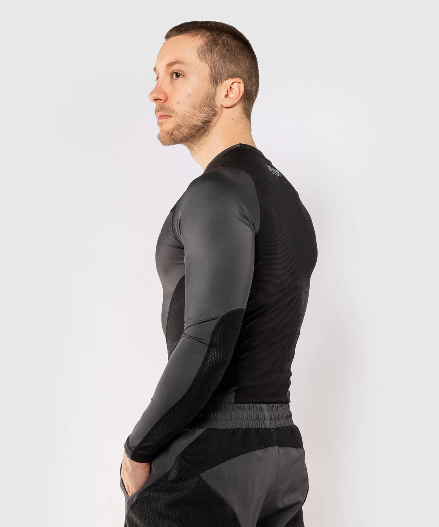 Venum G-Fit Rashguard - Long Sleeves - Grey/Black - Image 4