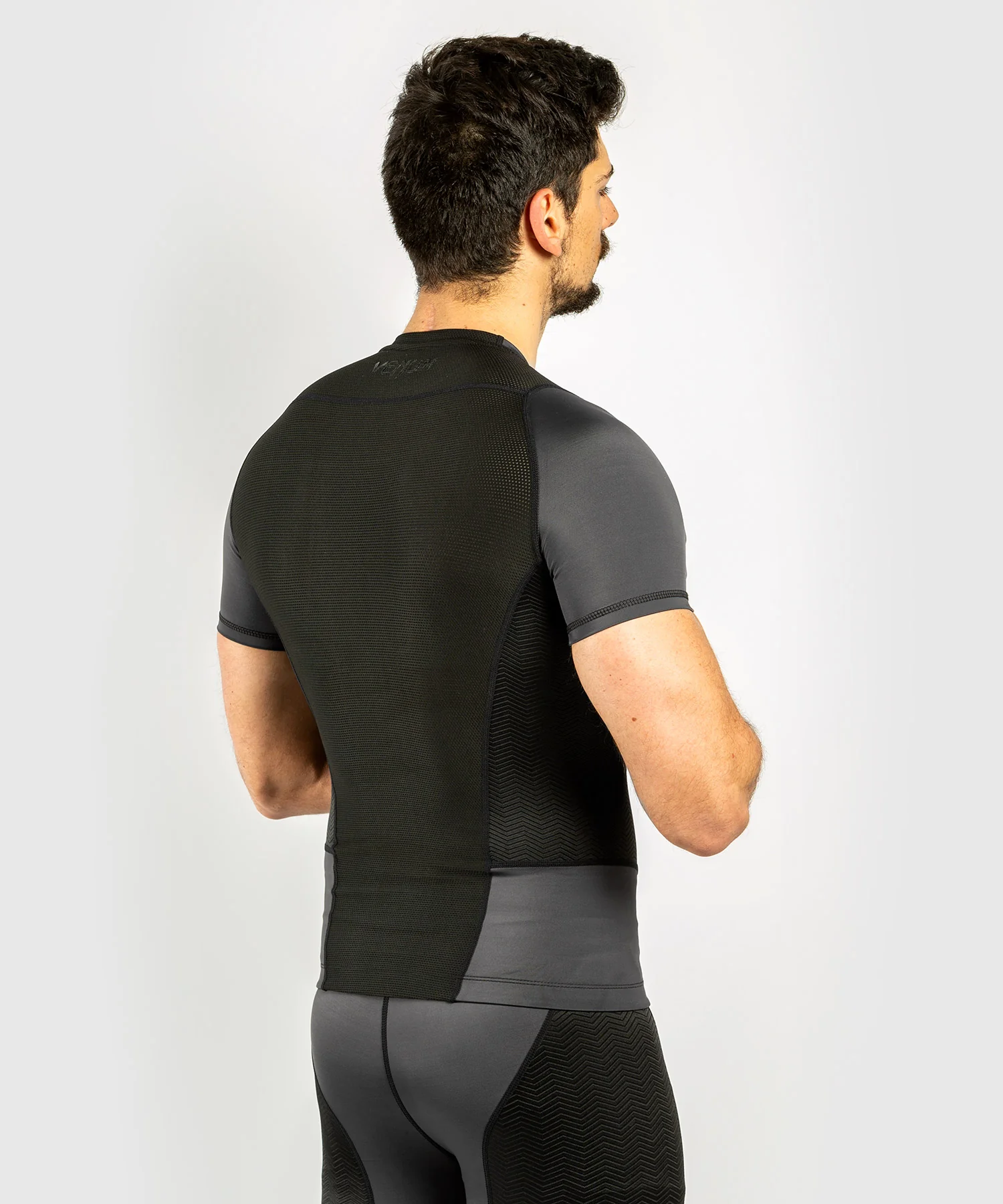 Venum G-Fit Rashguard - Short Sleeves - Grey/Black - Image 4