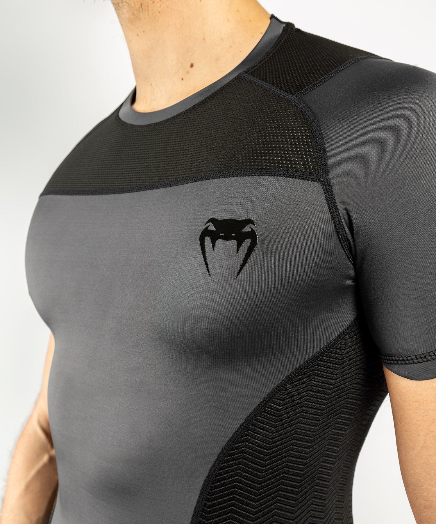 Venum G-Fit Rashguard - Short Sleeves - Grey/Black - Image 5