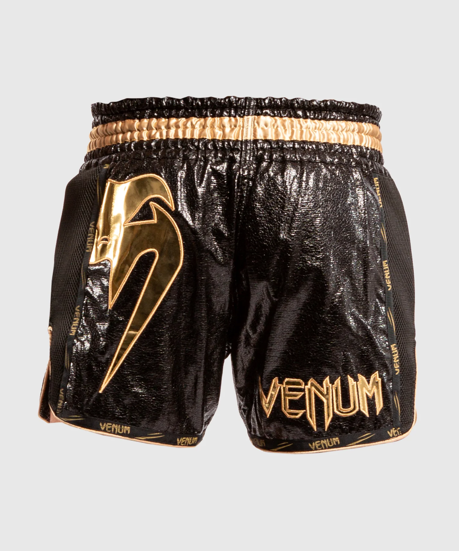 Venum Giant Foil Muay Thai Shorts - Black/Gold - Image 2
