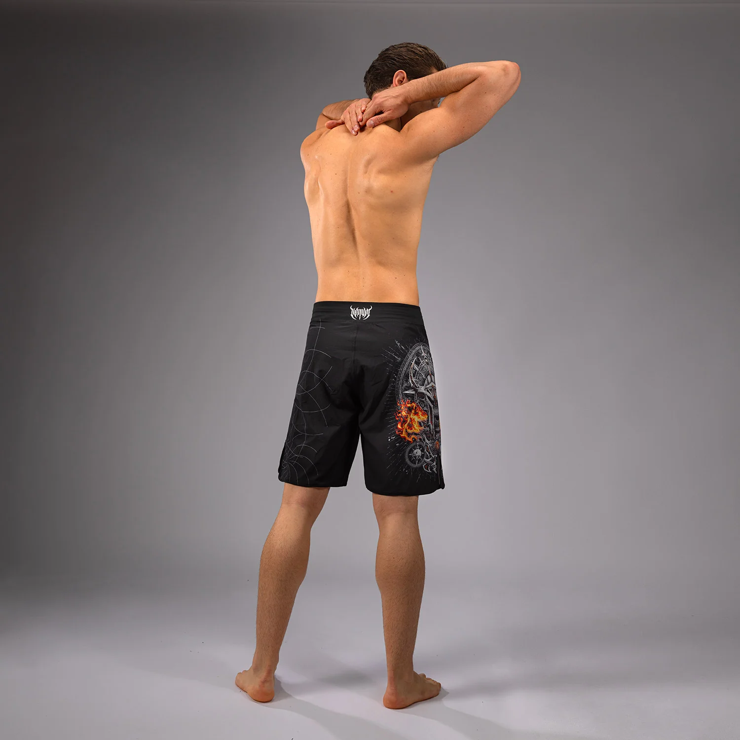 Venum Gladiator 5.0 Men’s Fight Shorts - Black/Silver - Image 4