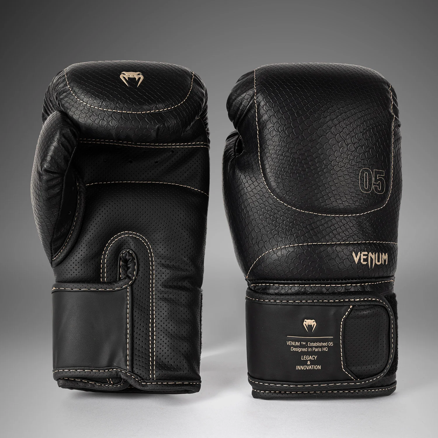 Venum Impact Evo Scales Boxing Gloves - Black