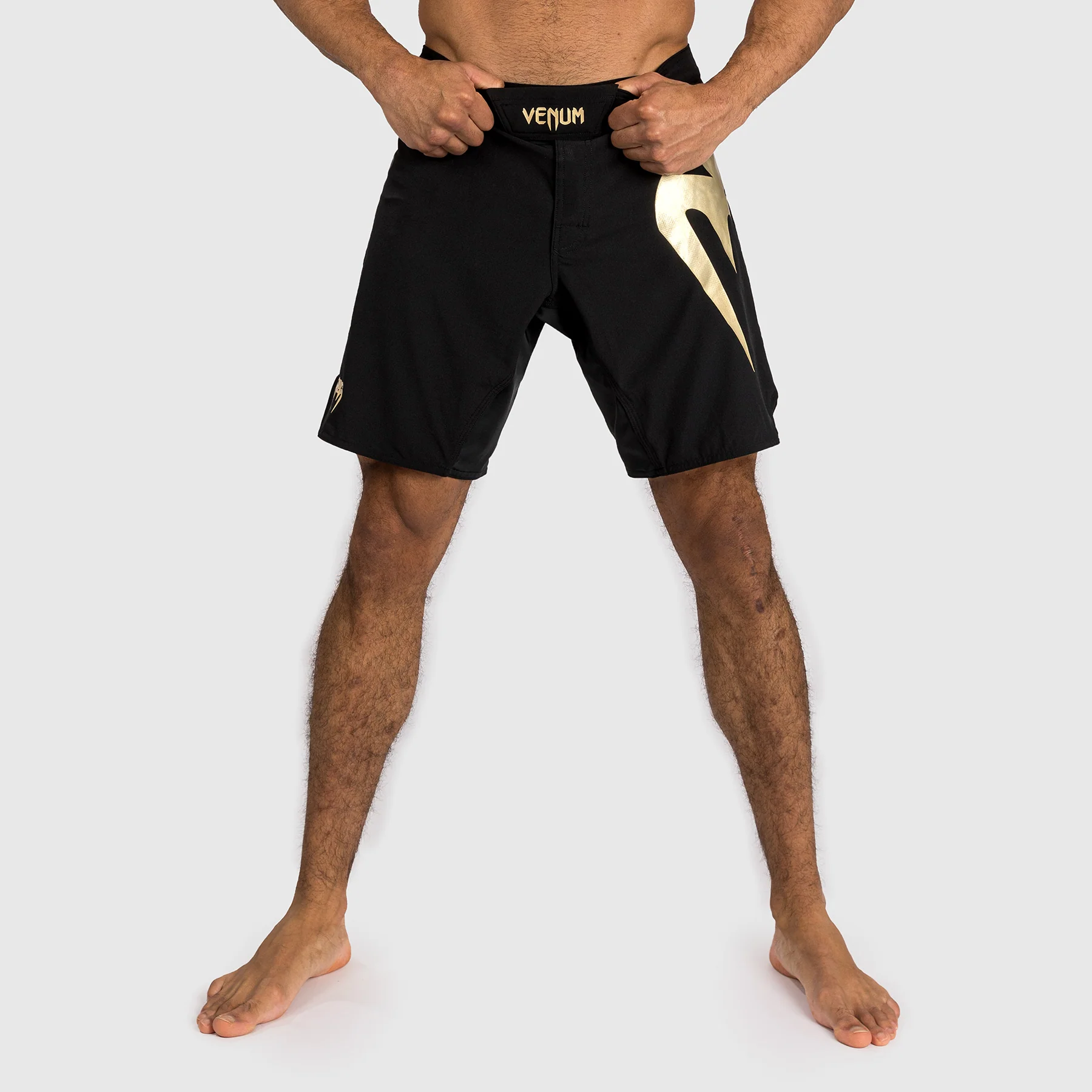 Venum Light 5.0 Fight Shorts - Black/Gold - Image 3