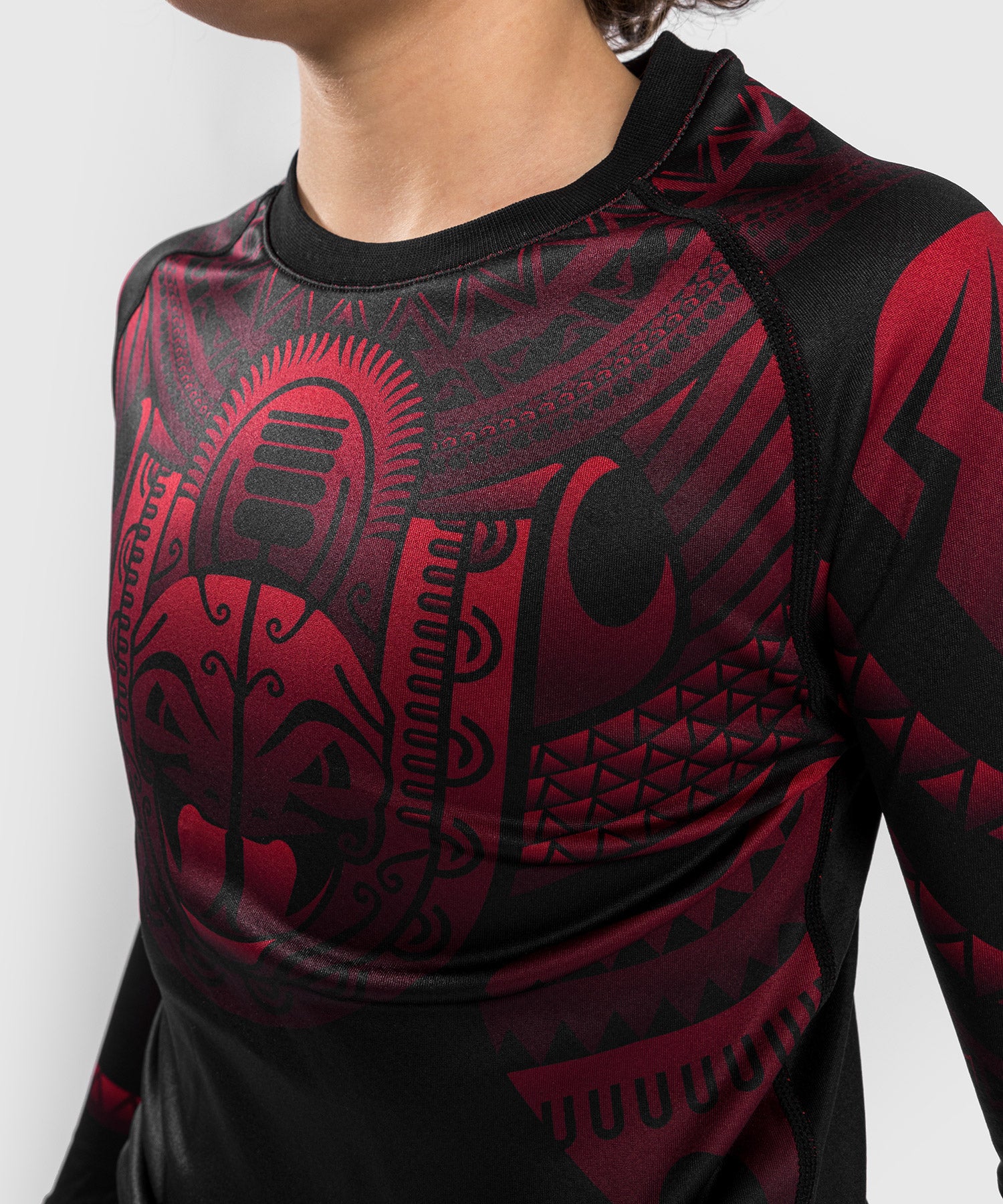 Venum Nakahi Kids Rashguard - Long Sleeves - Black/Red - Image 3