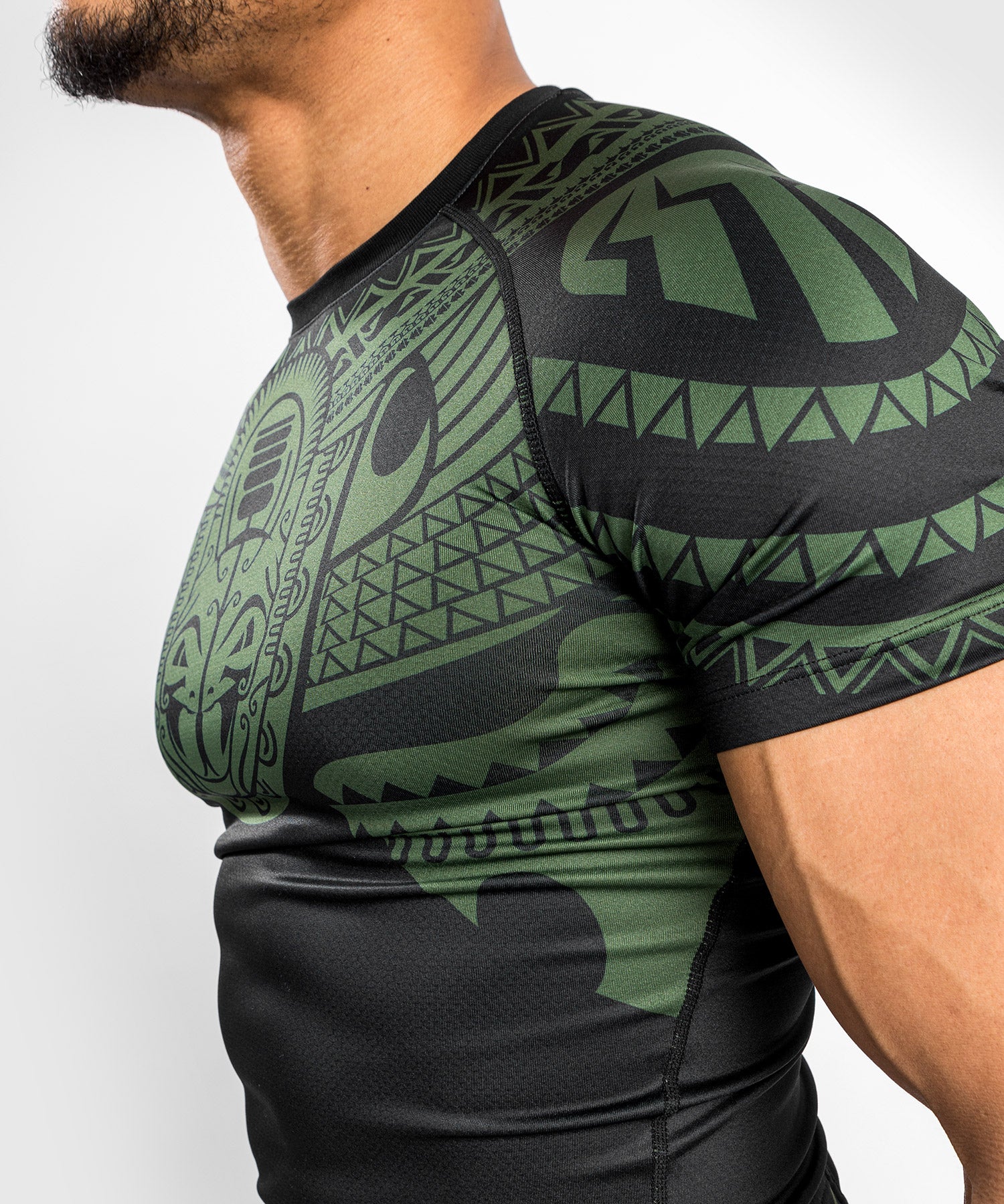 Venum Nakahi Rashguards - Short Sleeves - Black/Khaki - Image 8