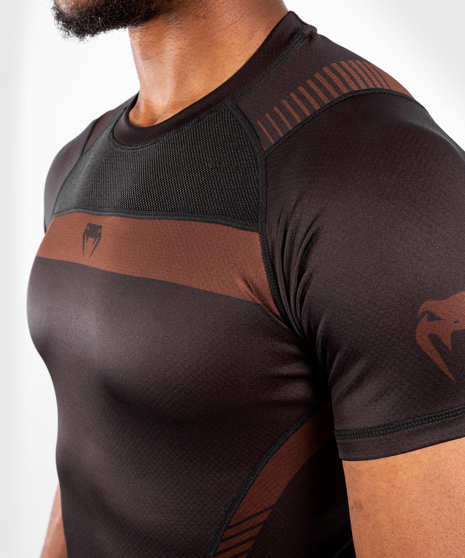 Venum NoGi 3.0 Rashguard - Short Sleeves - Black/Brown - Image 5