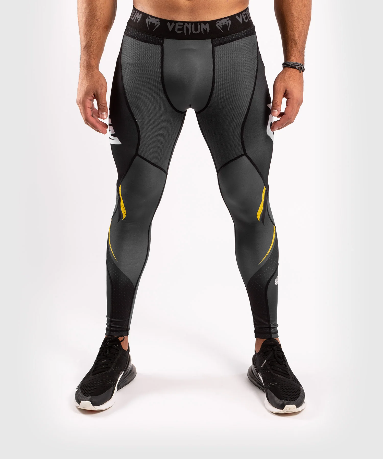 Venum ONE FC Impact Compression Tights - Grey/Yellow - Image 3