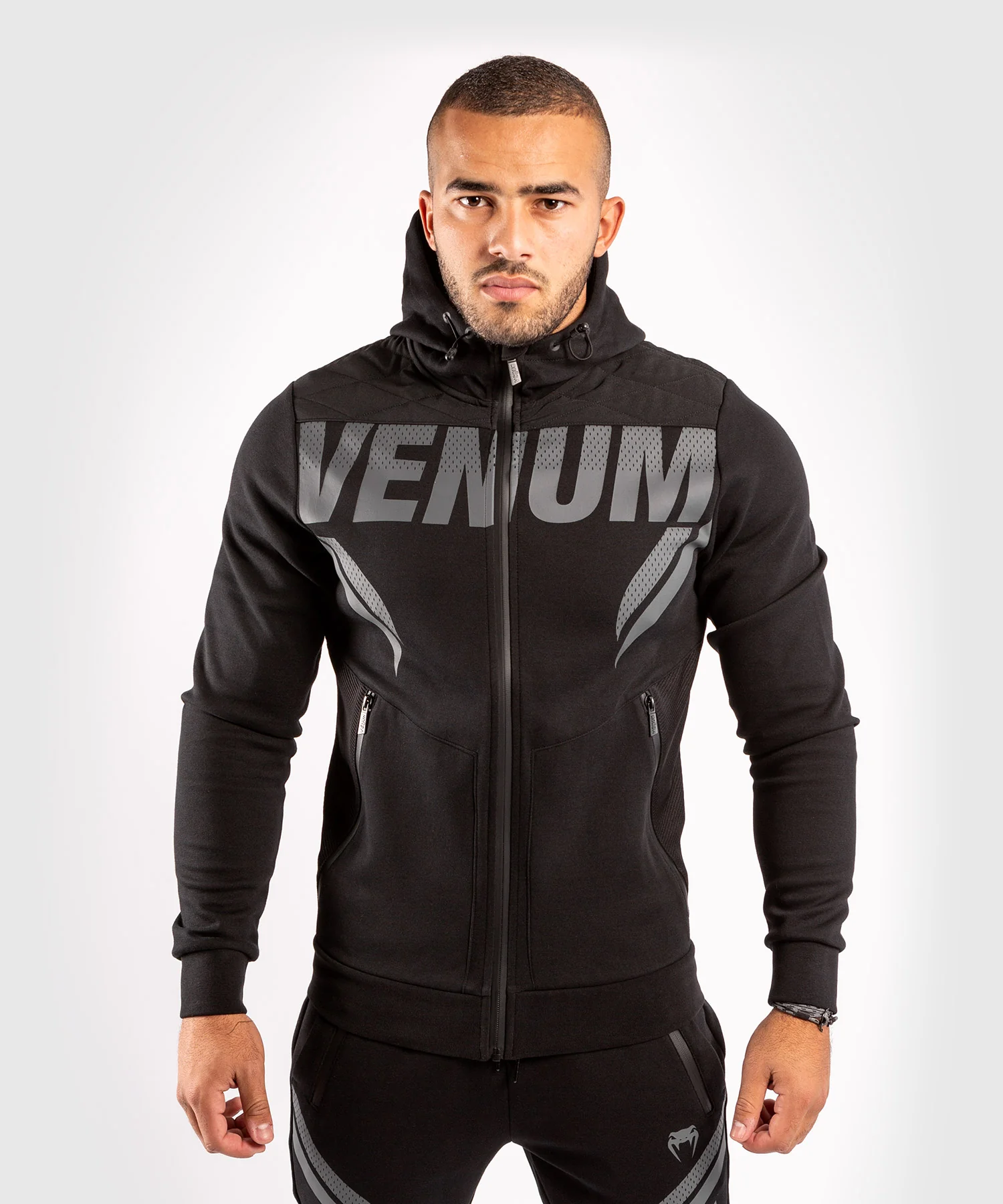 Venum ONE FC Impact Hoodie - Black/Black - Image 9