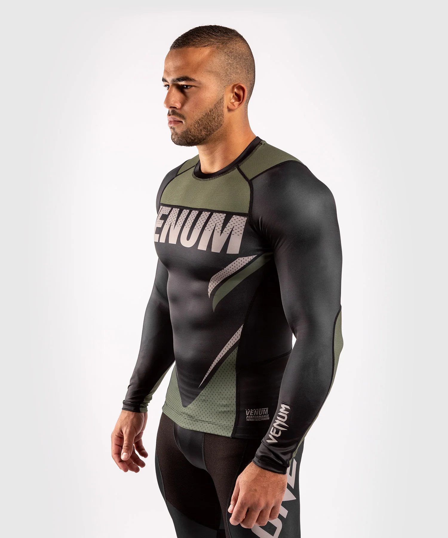 Venum ONE FC Impact Rashguard - long sleeves - Black/Khaki - Image 3