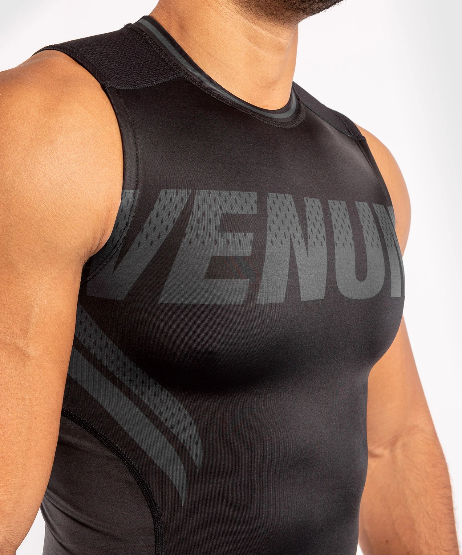 Venum ONE FC Impact Rashguard - sleeveless - Black/Black - Image 5