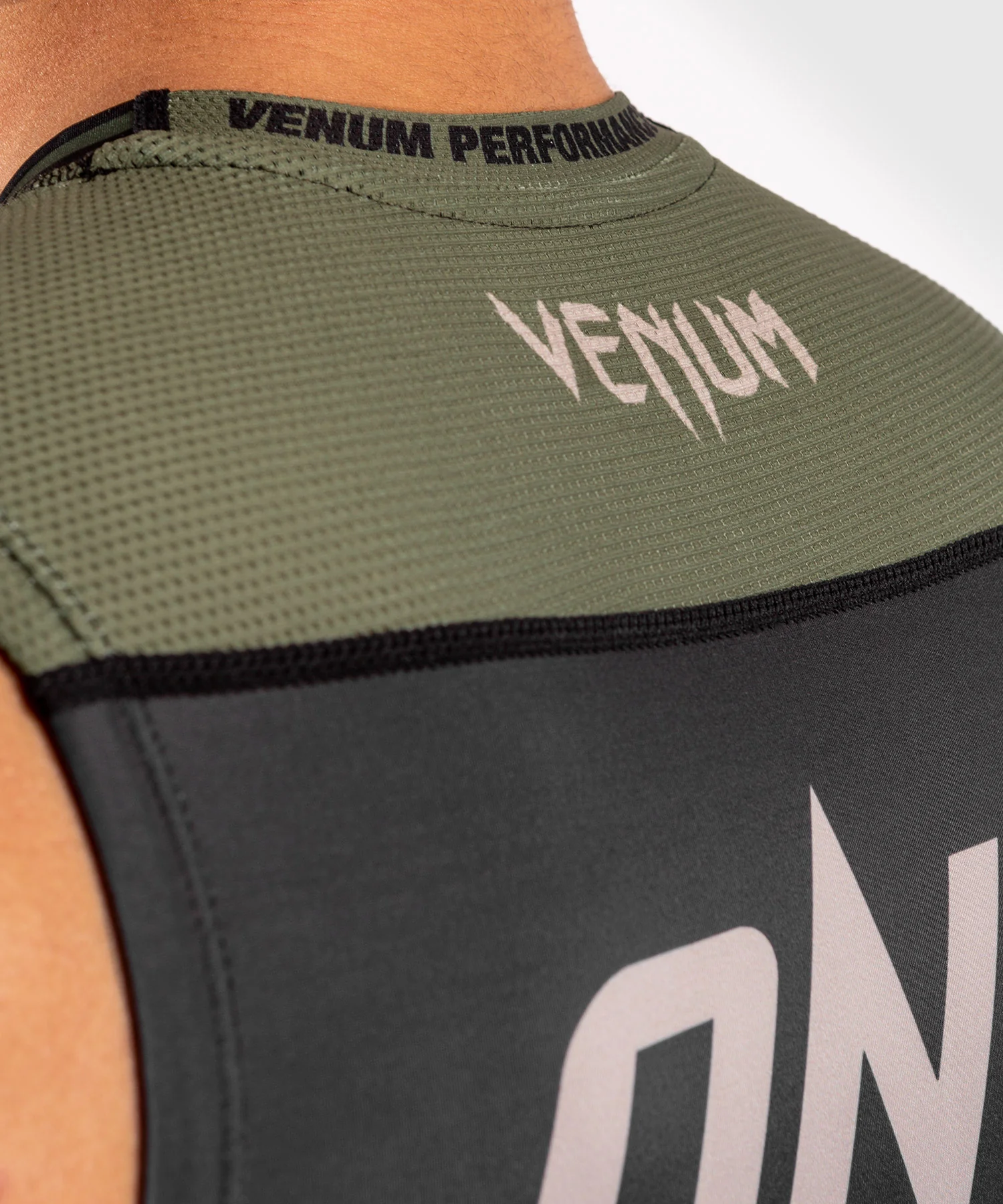 Venum ONE FC Impact Rashguard - sleeveless - Black/Khaki - Image 7