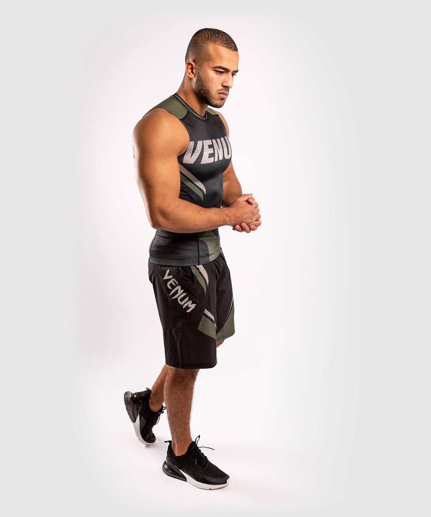 Venum ONE FC Impact Rashguard - sleeveless - Black/Khaki - Image 8