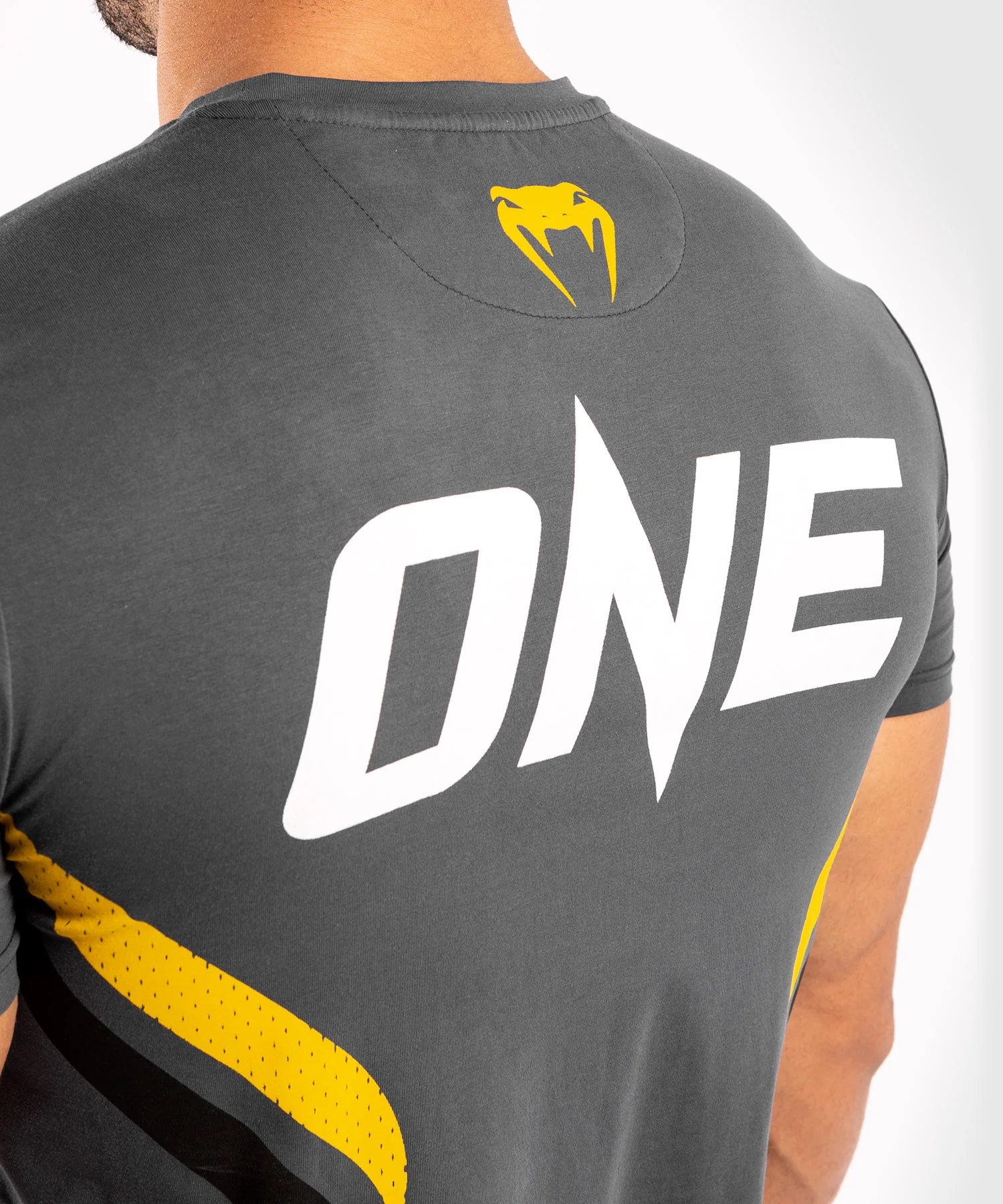 Venum ONE FC Impact T-shirt - Grey/Yellow - Image 6