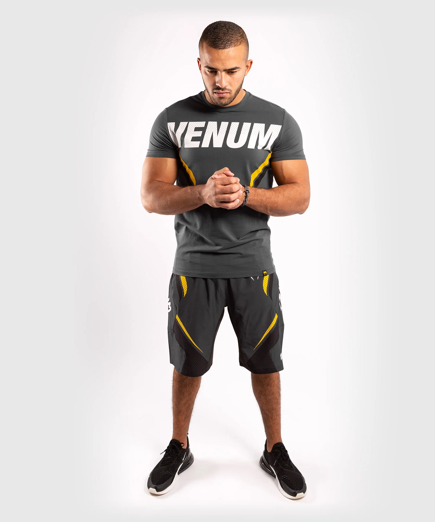 Venum ONE FC Impact T-shirt - Grey/Yellow - Image 7