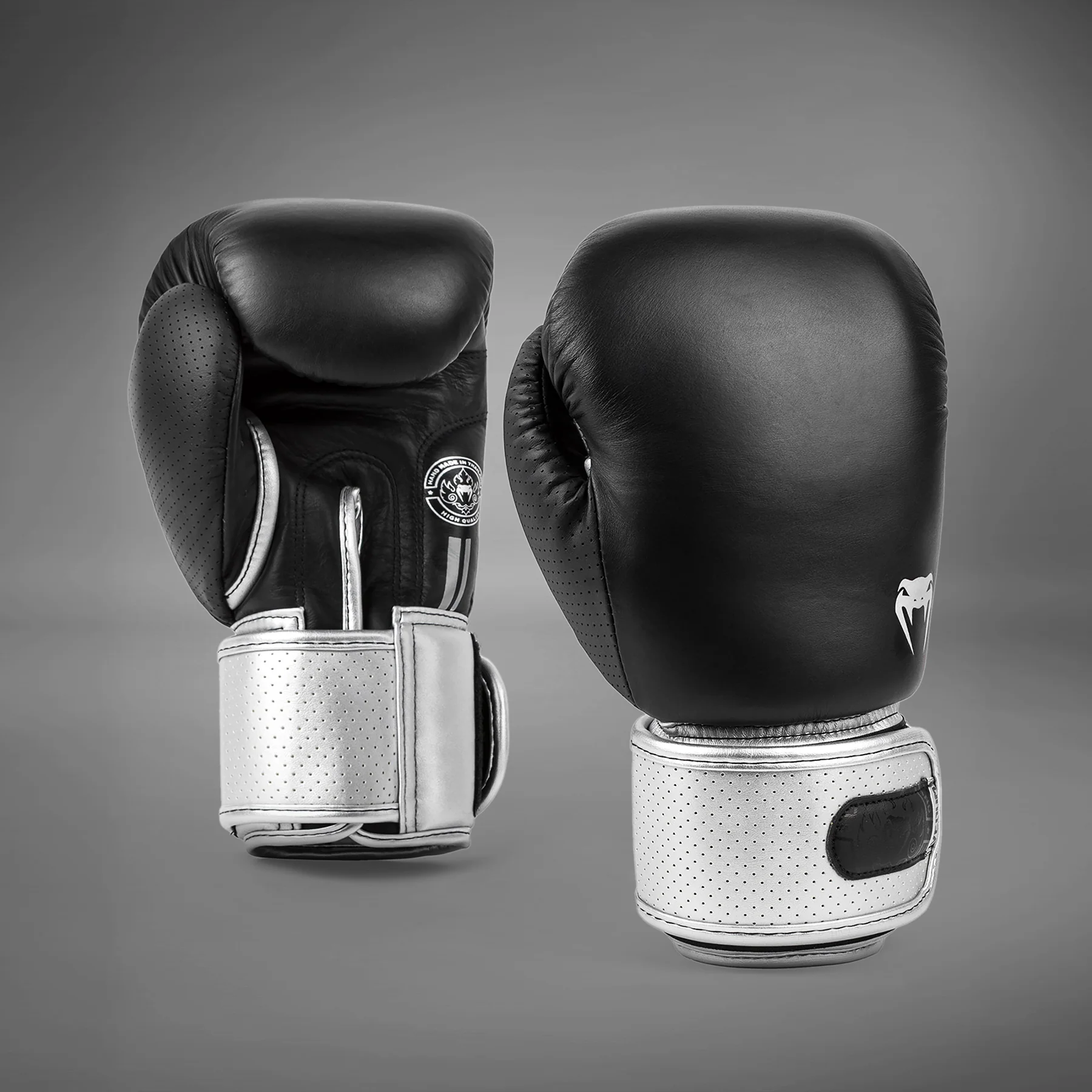 Venum Power 2.0 Boxing Gloves - Black/Silver - Image 2